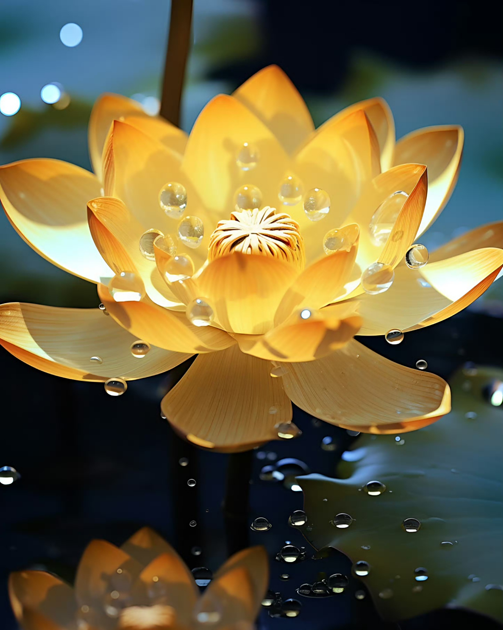 "心如莲花,人生才会一路芬芳"若你看到金色莲花,那便是好运的开始