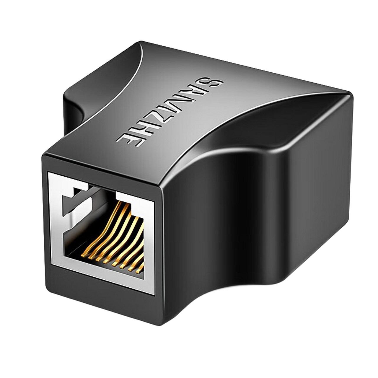 山泽(samzhe)网线转接头 网络延长接口一分二 rj45网口直通头水晶头