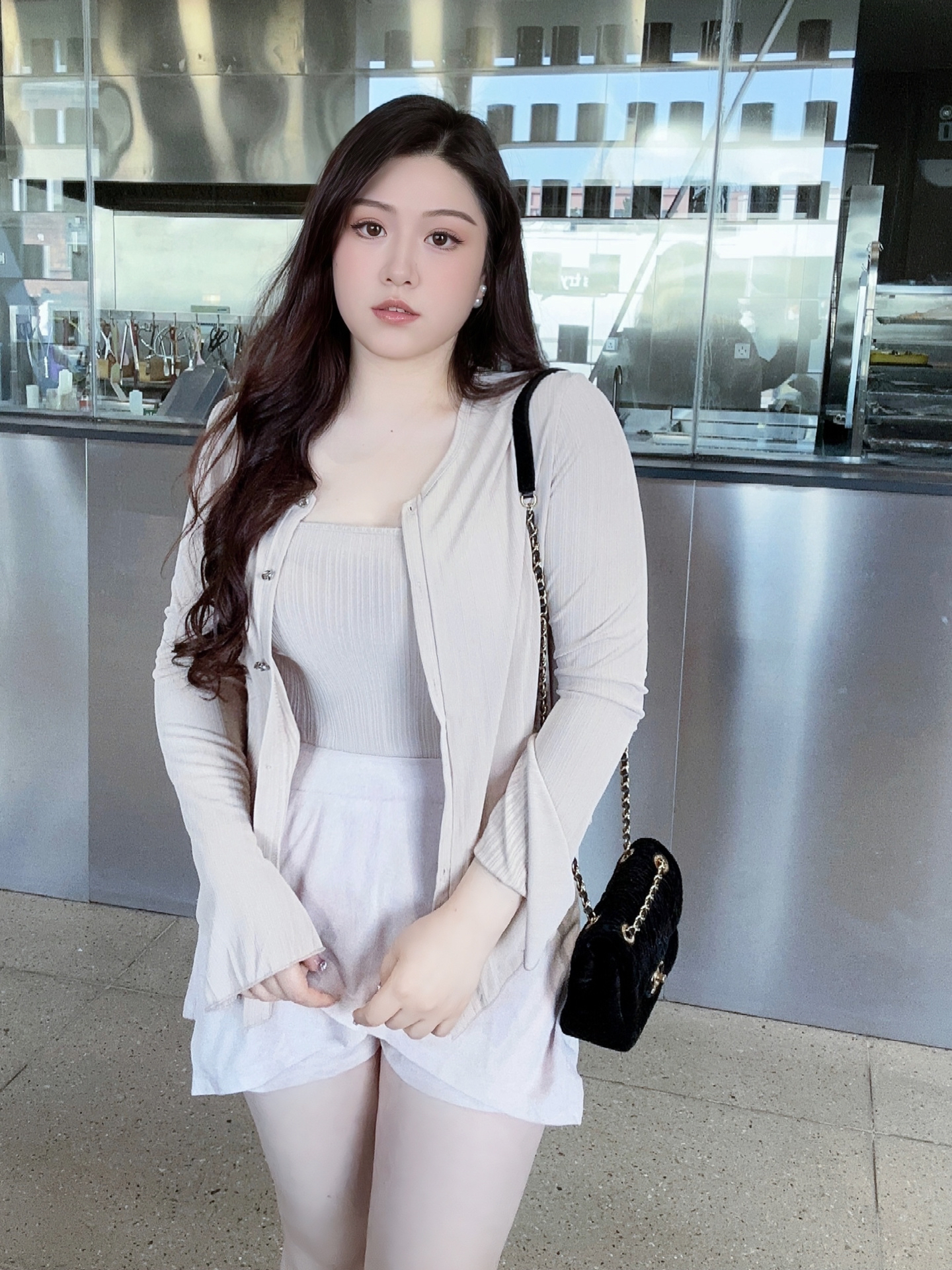 钓系天花板135斤微胖女生温柔纯欲风穿搭