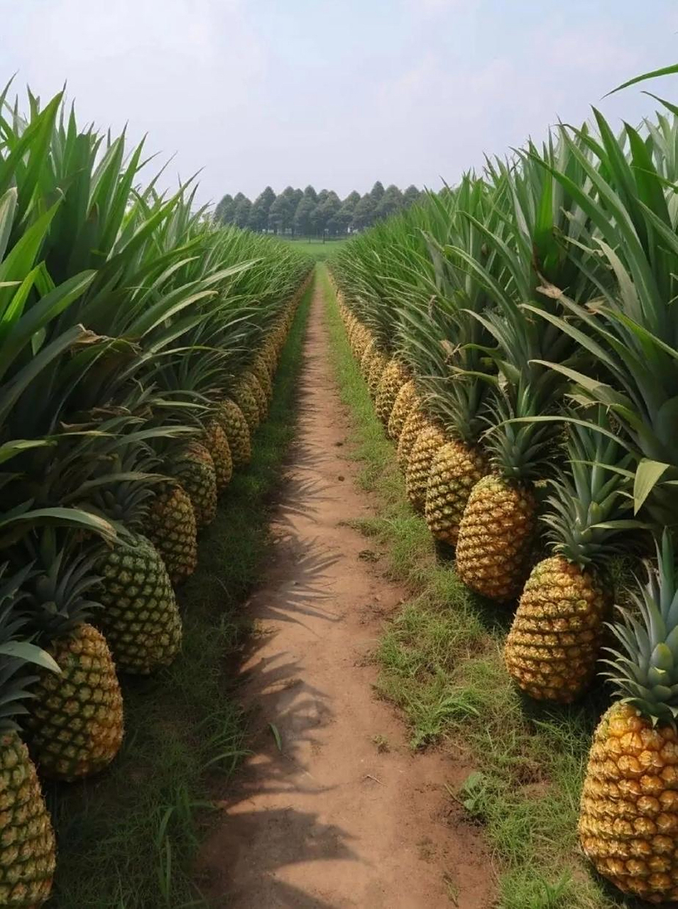 菠萝是真的长在地上的 向割韭菜一样割的[滑稽]