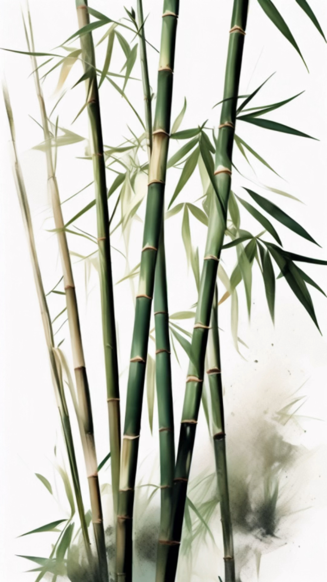 ai 画的写意风格的竹子,来感受一下.