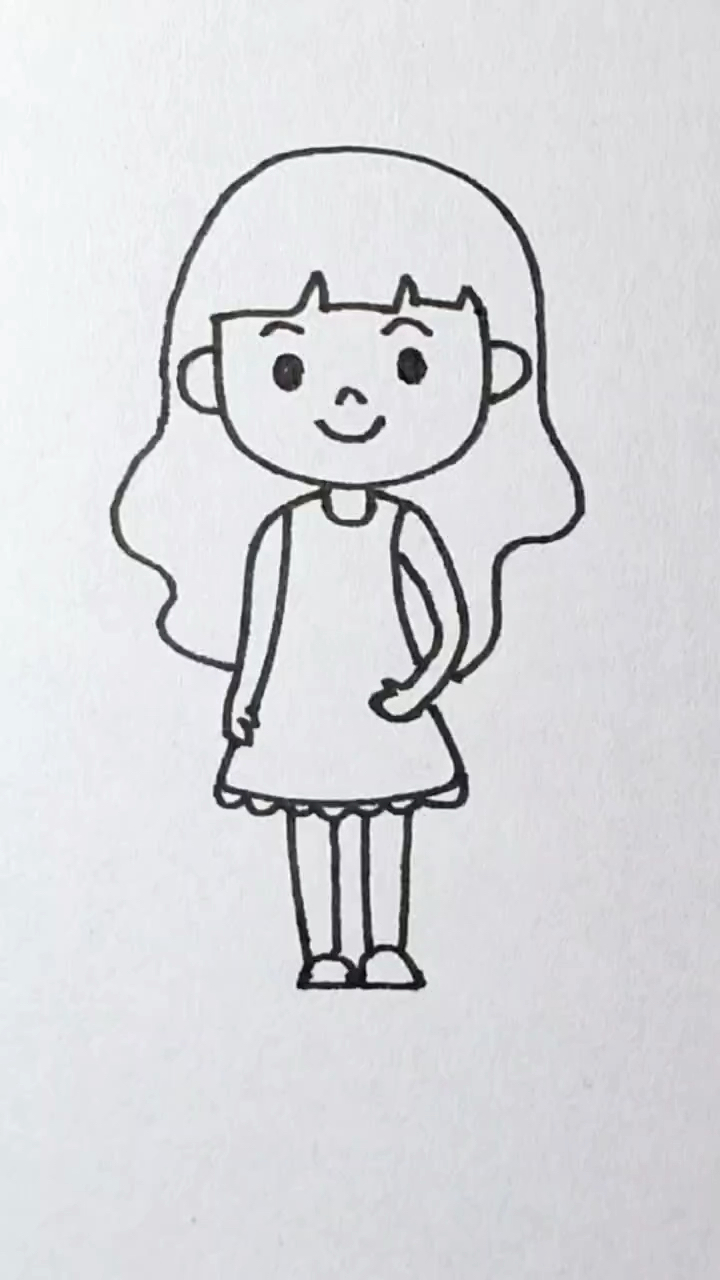 小女孩简笔画法图片