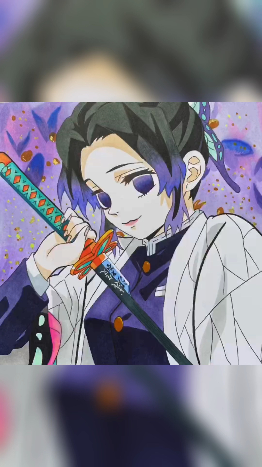 手绘动漫鬼灭之刃,蝴蝶忍