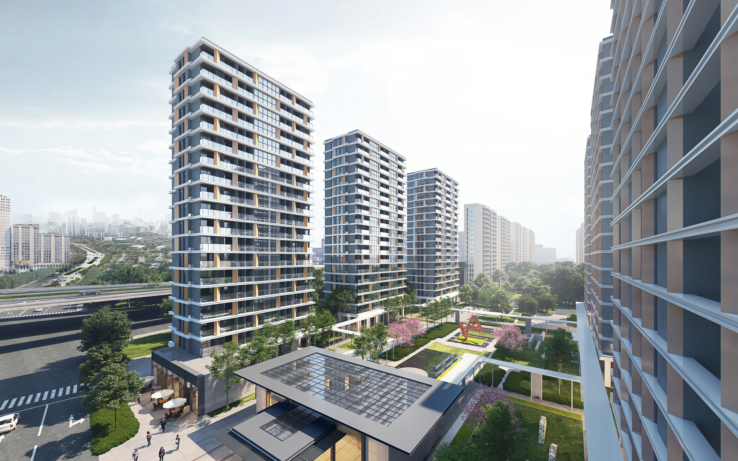一套高端大气的住宅小区效果图案例