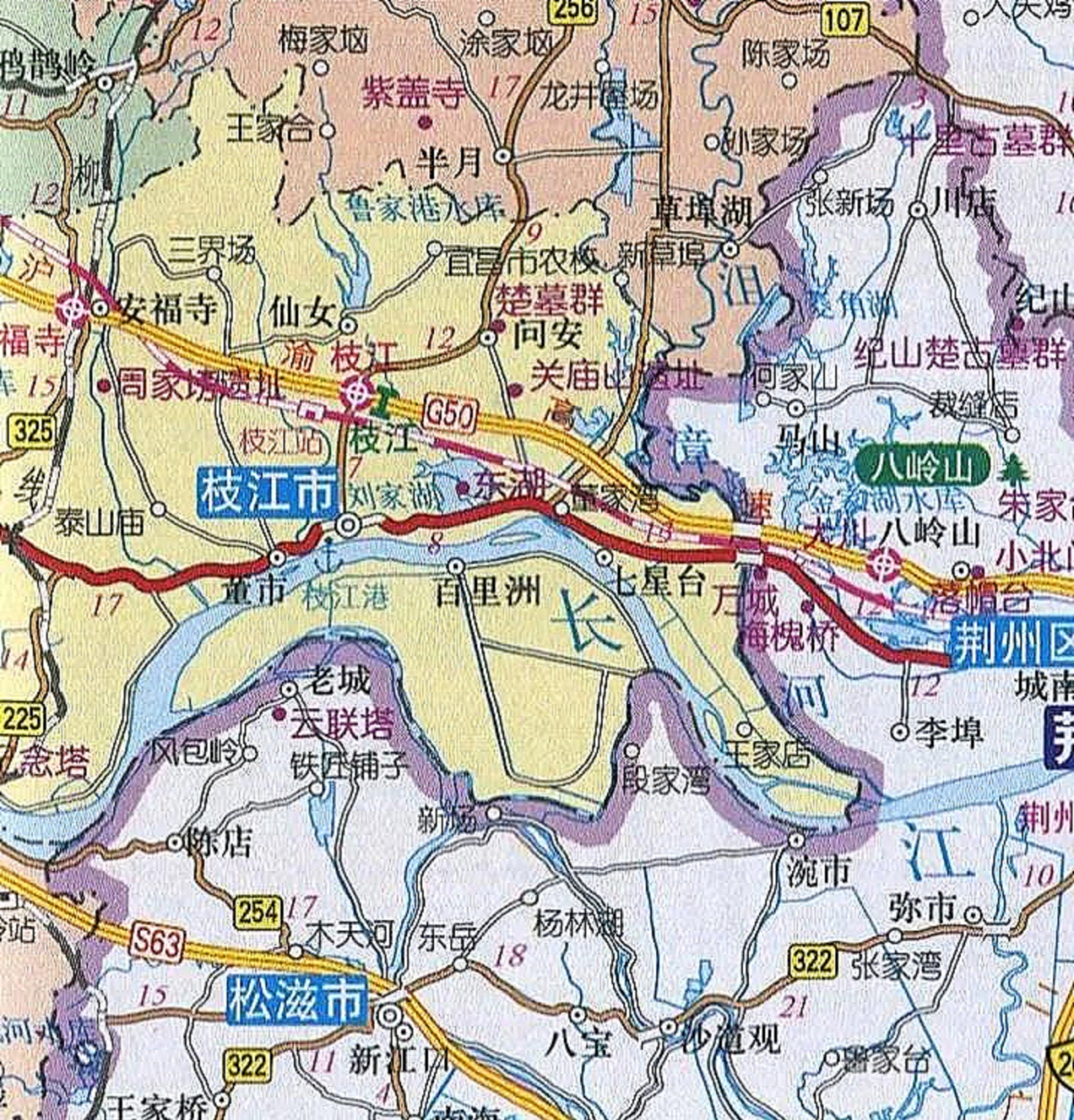 枝江市问安镇地图图片