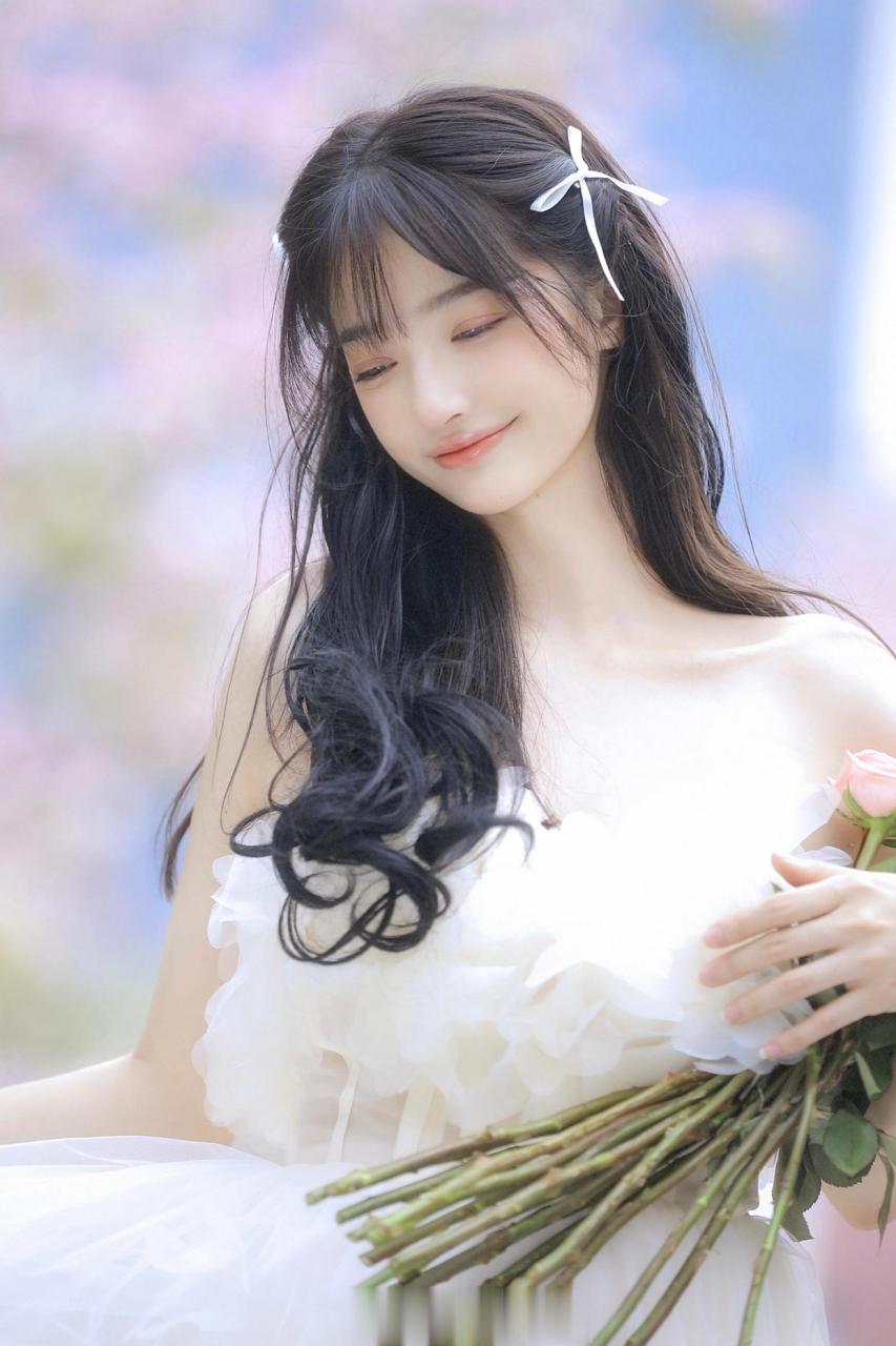人像摄影,穿白纱裙的女孩,清新唯美