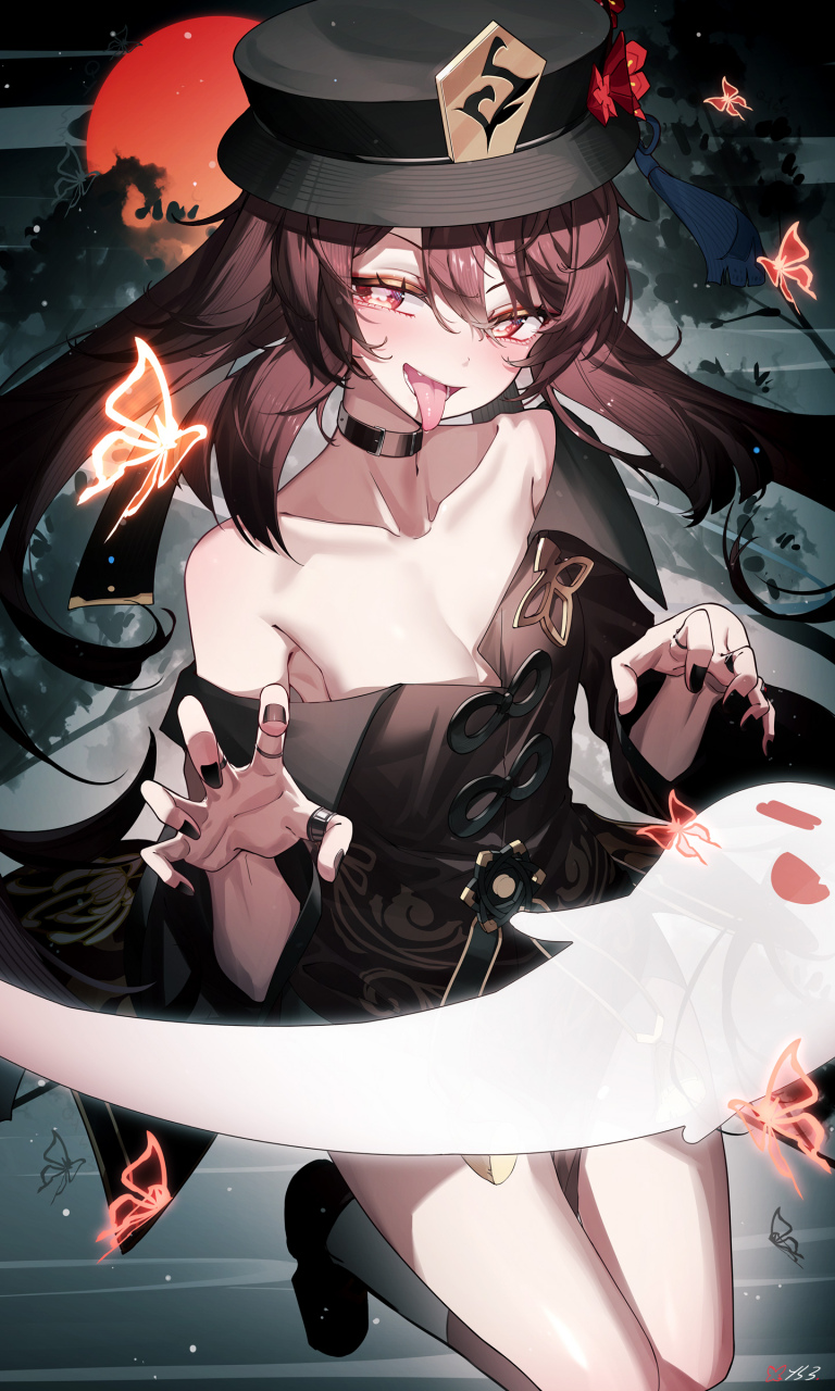 喜欢在晚上恶作剧吓人的堂主是屑[滑稽]——胡桃(原神)#二次元#  画师