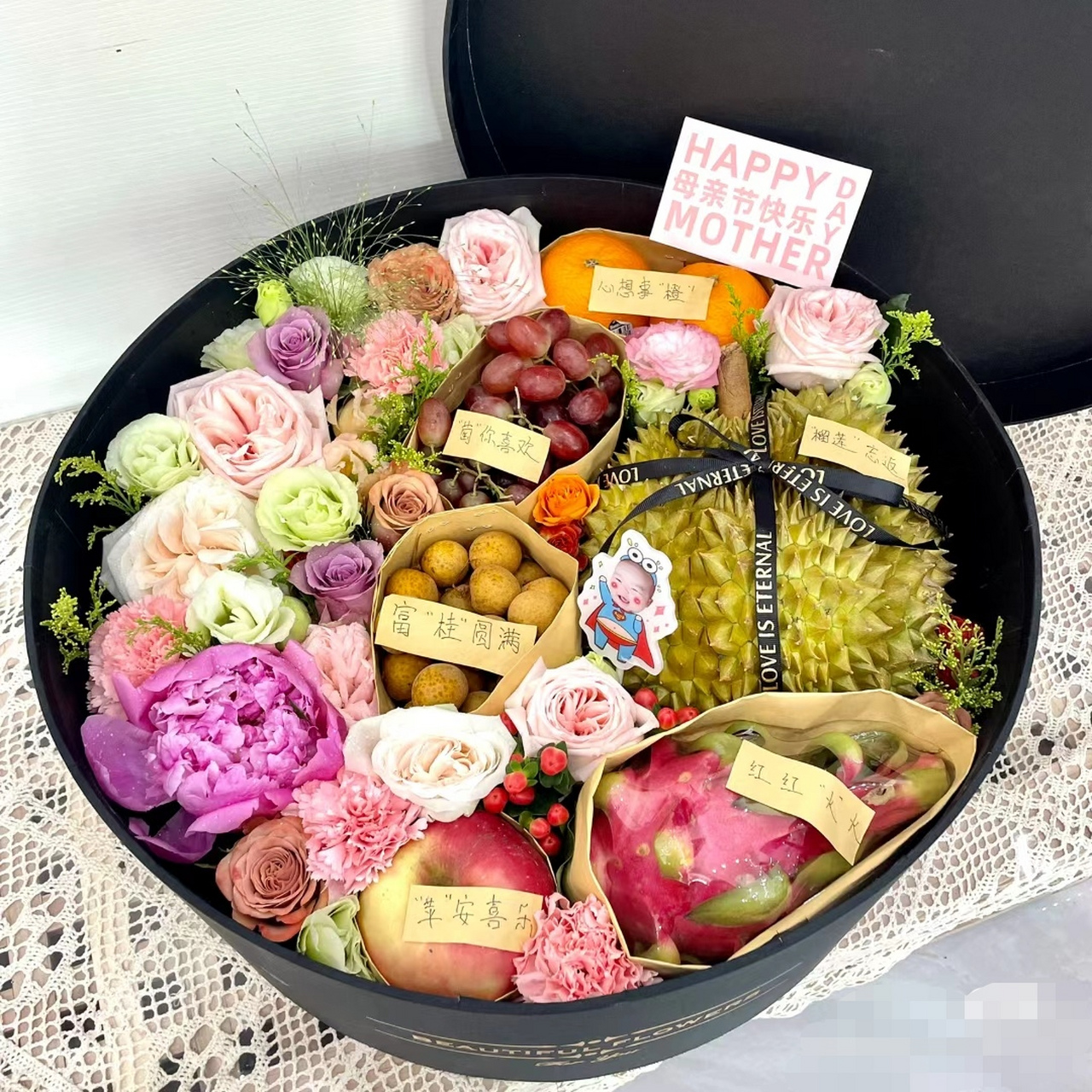 这么漂亮的榴莲水果礼盒,哪个妈妈不想要呀