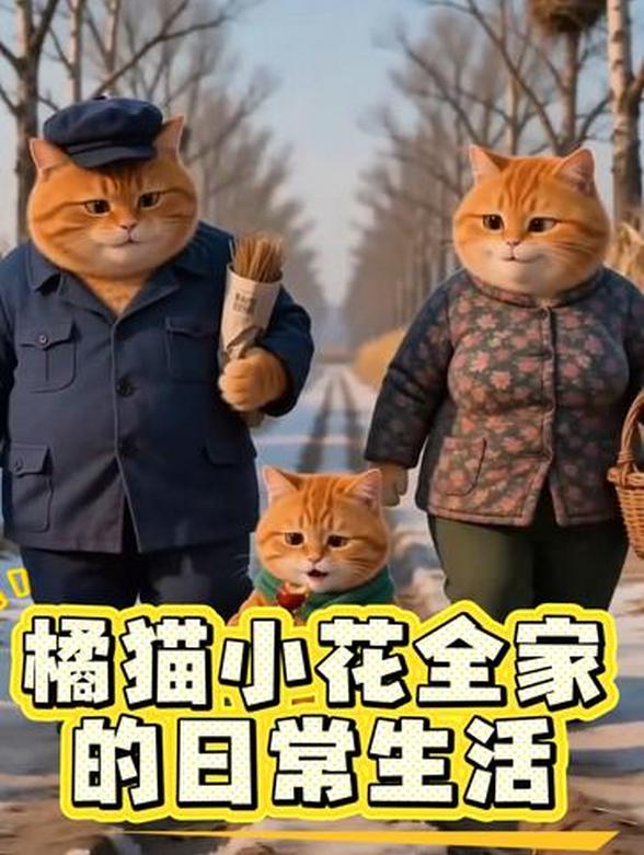 橘猫小花全家的日常生活