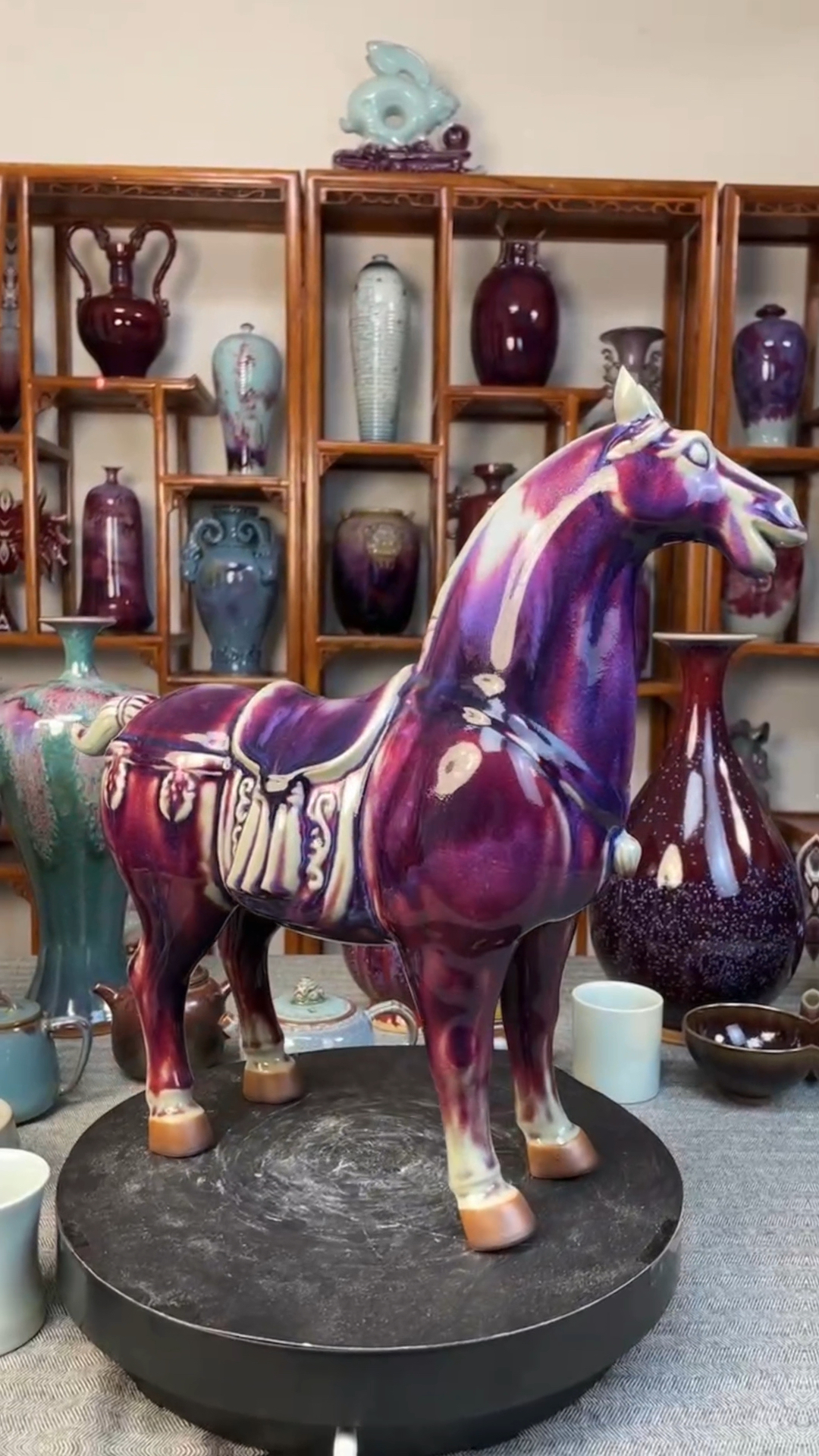 马到成功,钧瓷摆件