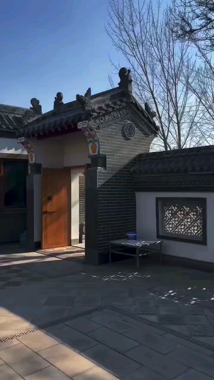 四合院整体效果,古建小院,新中式古建筑,仿古小院-度小视