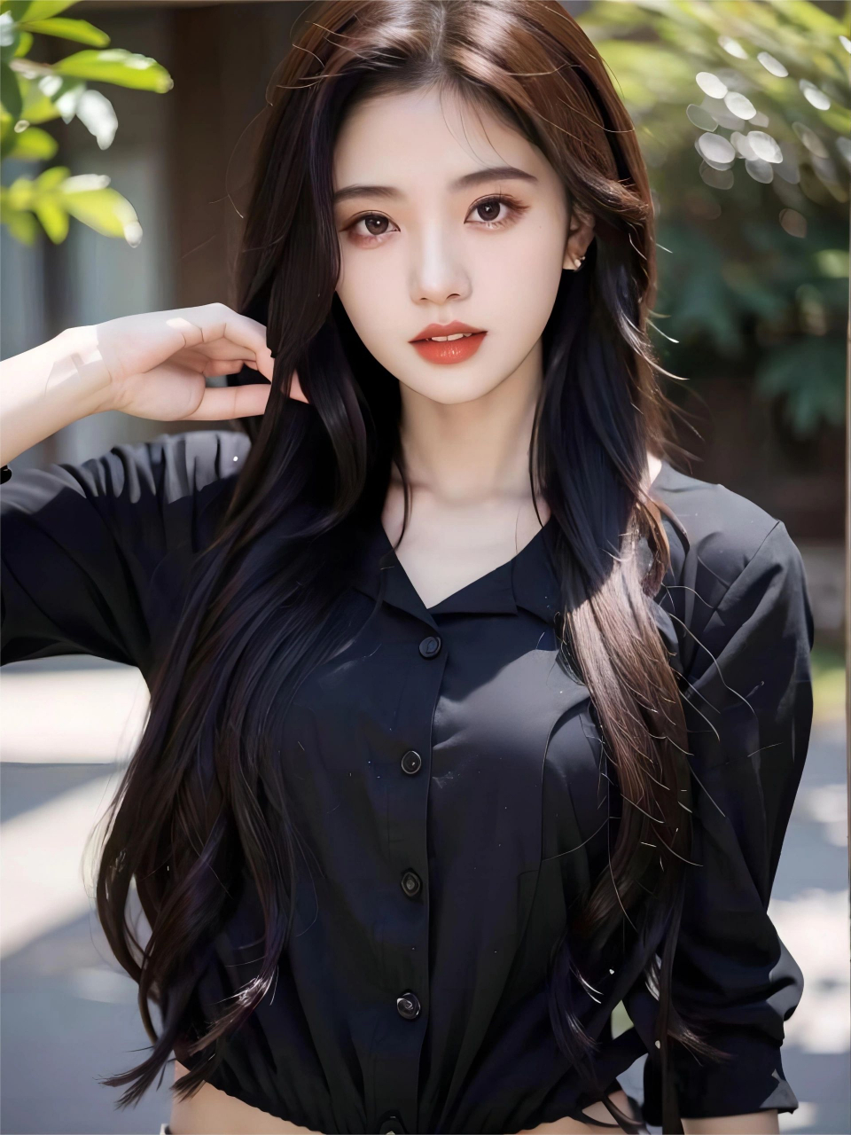 ai绘画 纯黑之梦 黑夜给了我黑色眼睛 我却用来寻找光明#养眼美女