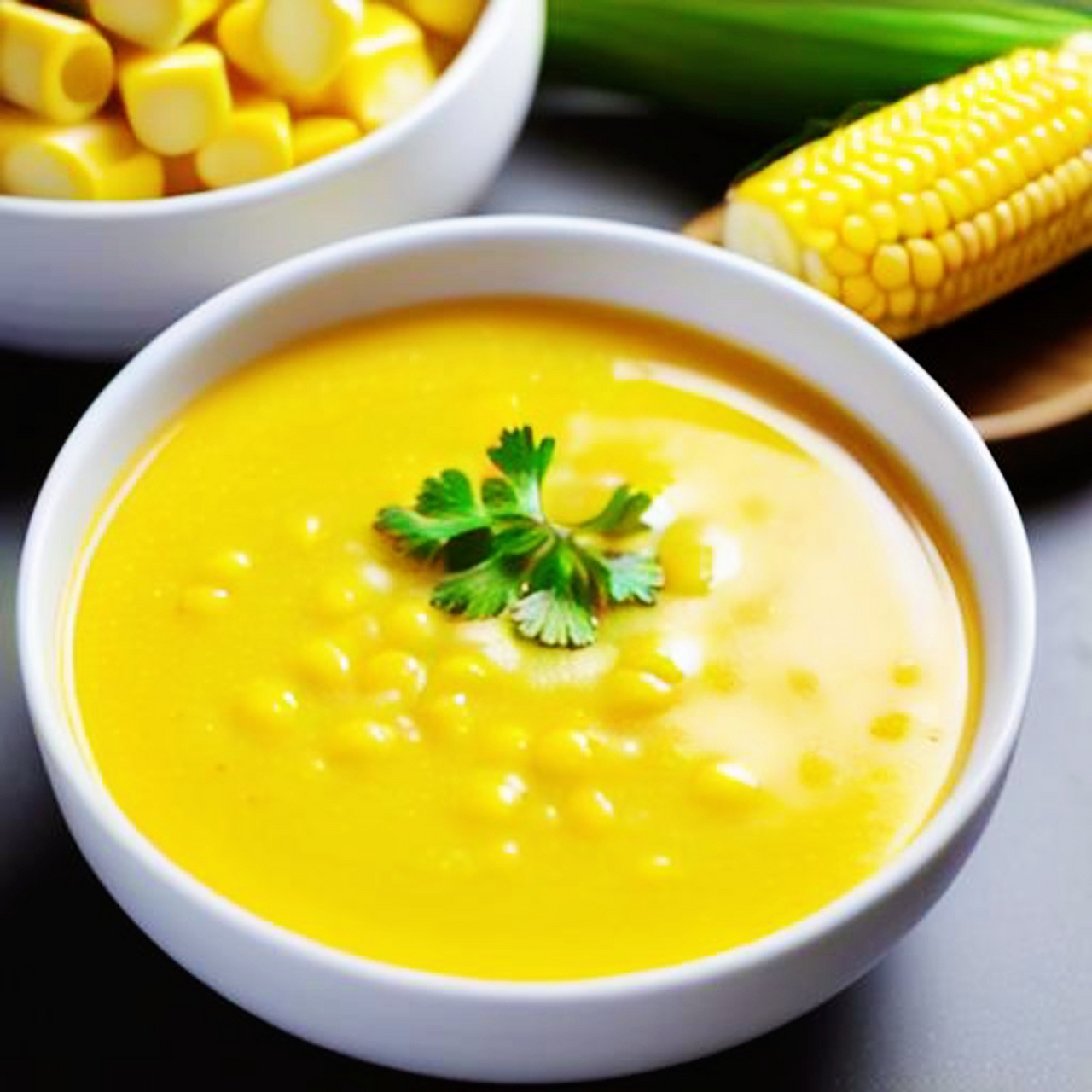 首先,玉米浓汤的味道非常独特,它带有甜美的玉米味道,以及浓郁的奶