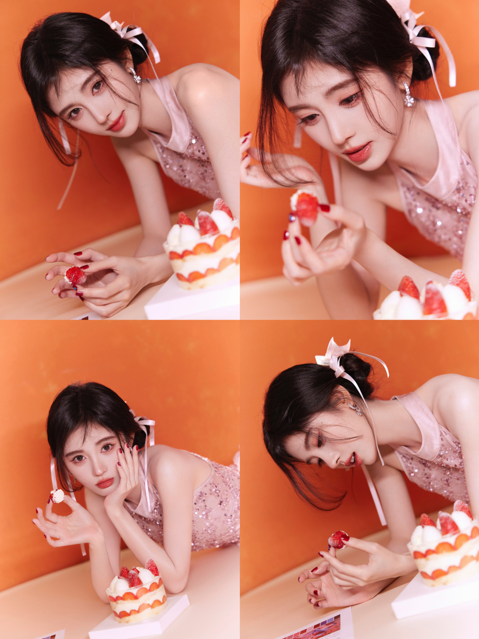 鞠婧祎穿粉裙娇俏可人#  鞠婧祎这身粉色短裙也太可爱了吧.