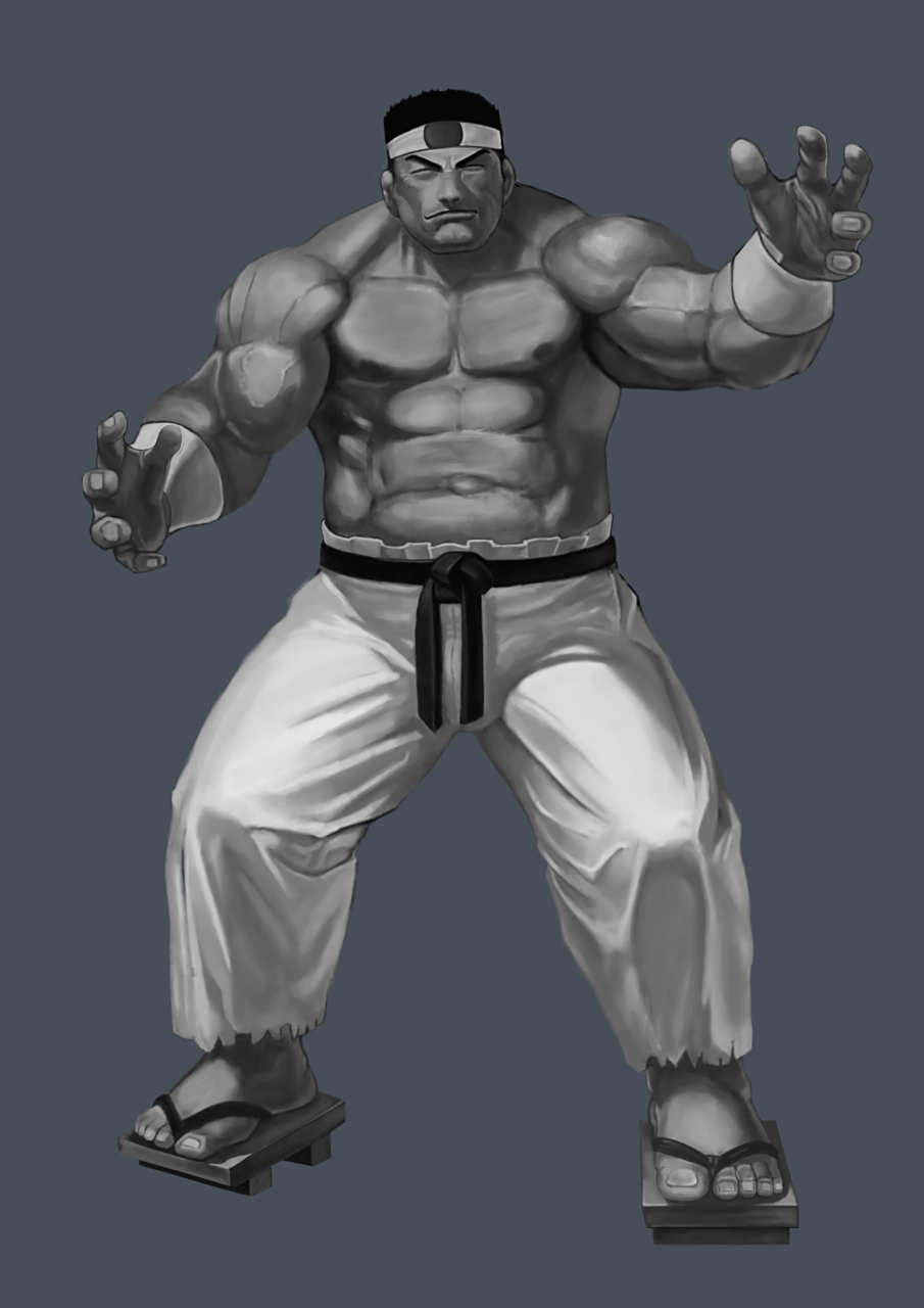 打卡 ps板绘 角色练习 拳皇人物立图 大门五郎 嚯嚯嚯