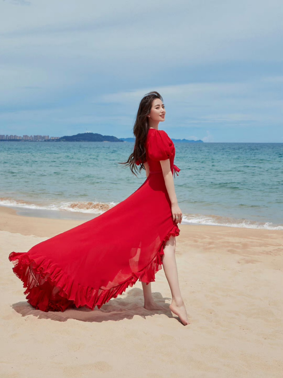 刘诗诗海边拍摄美照,美艳动人!#养眼美女