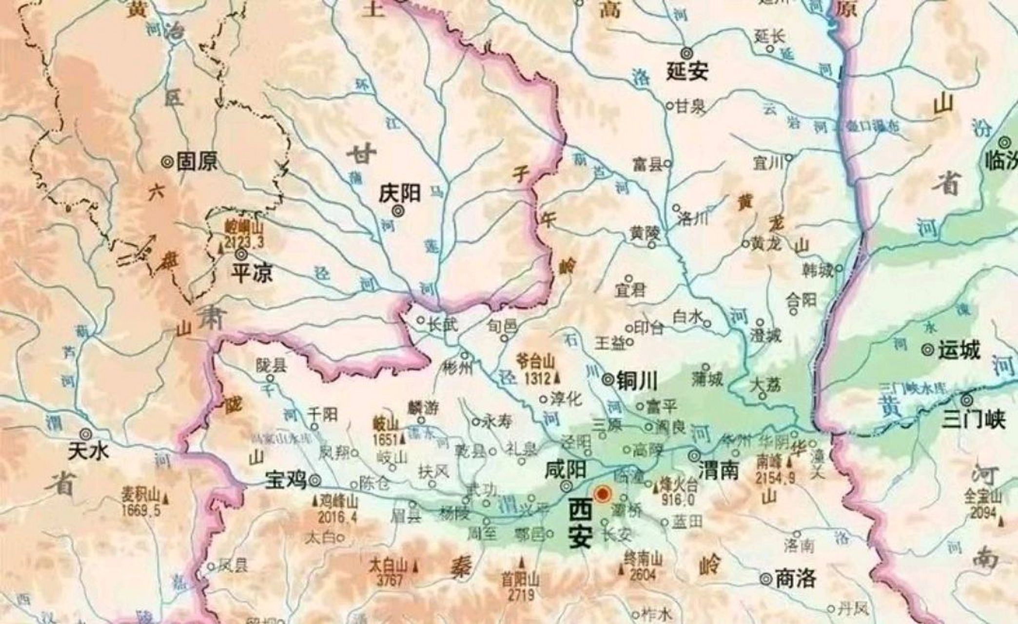 西安地形示意图