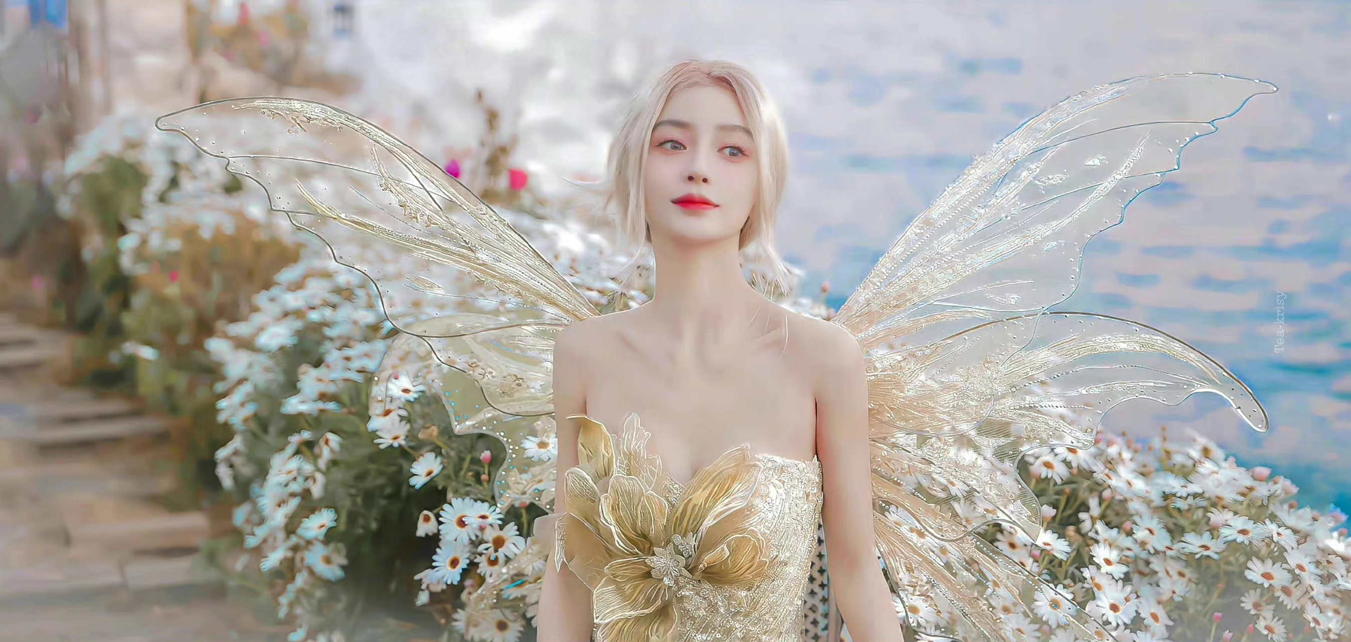 angalebaby杨颖这里美炸,小礼服后面的翅膀太加分了,想拍同款写真