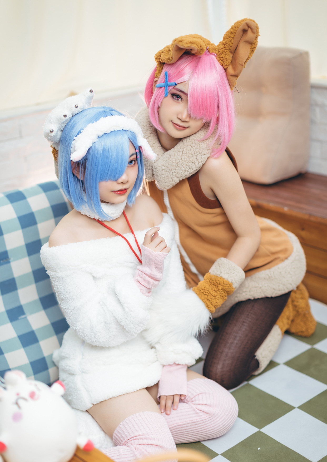 绵阳雷姆与兔兔拉姆cos,这么可爱的"双倍快乐",我爱了