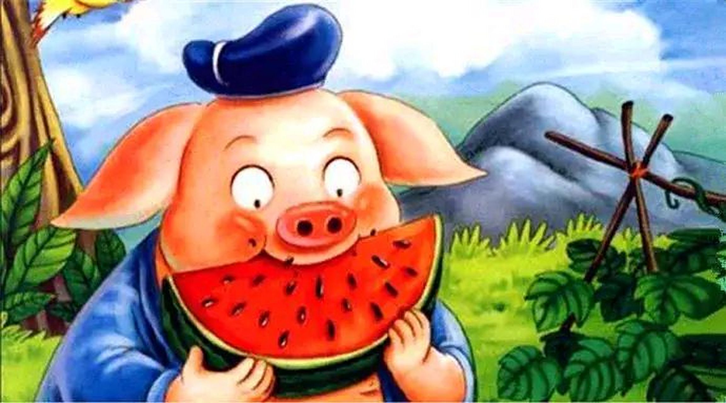 猪八戒吃西瓜,太爽爽了哈哈哈