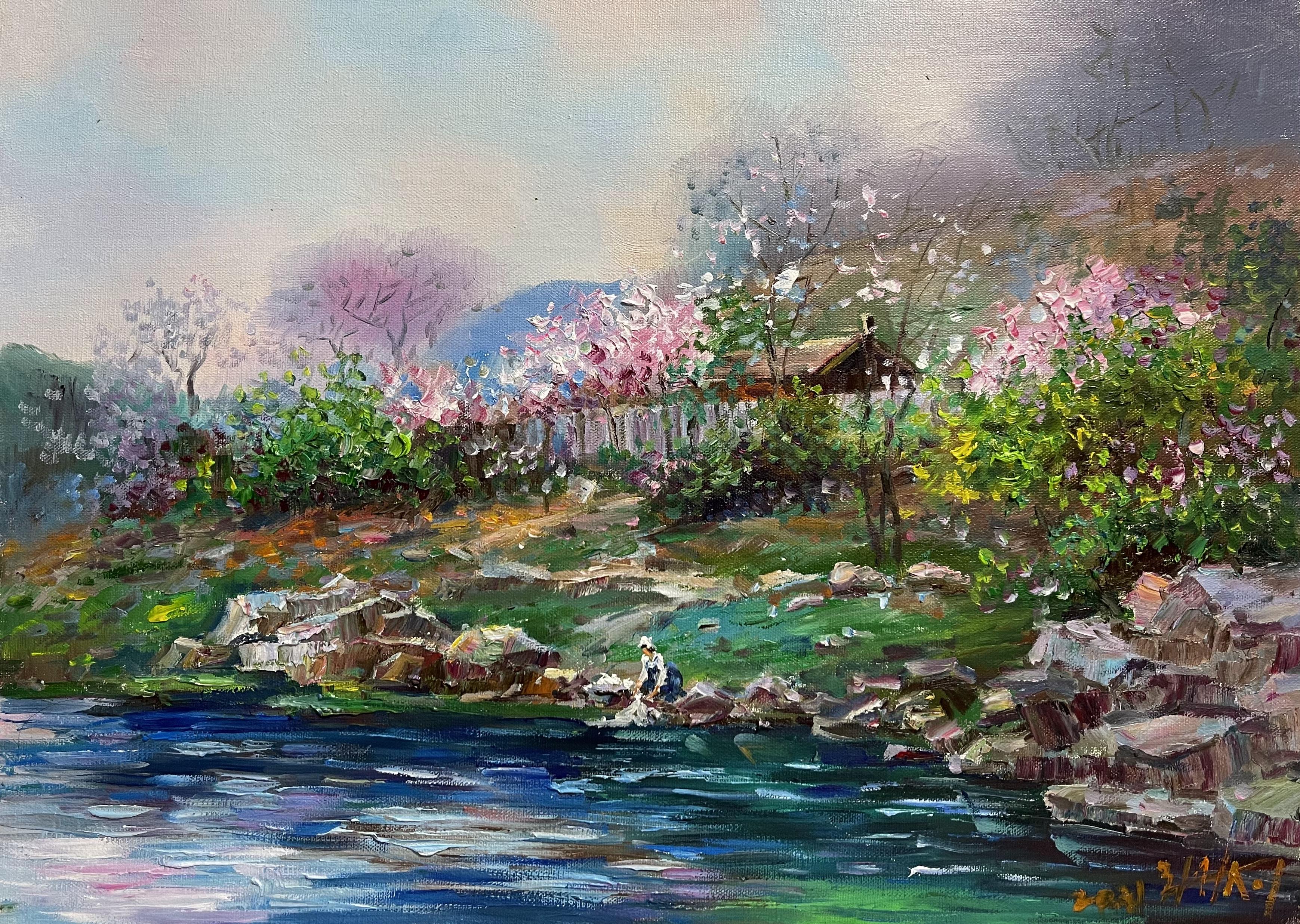 朝鲜油画53×35左右精品小油画