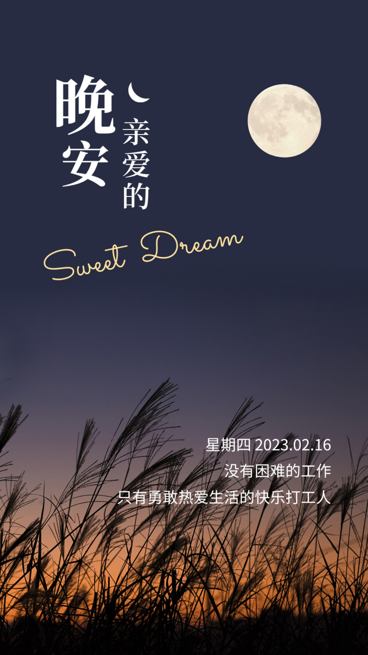 2023年2月16日星期四,晚安[月亮]