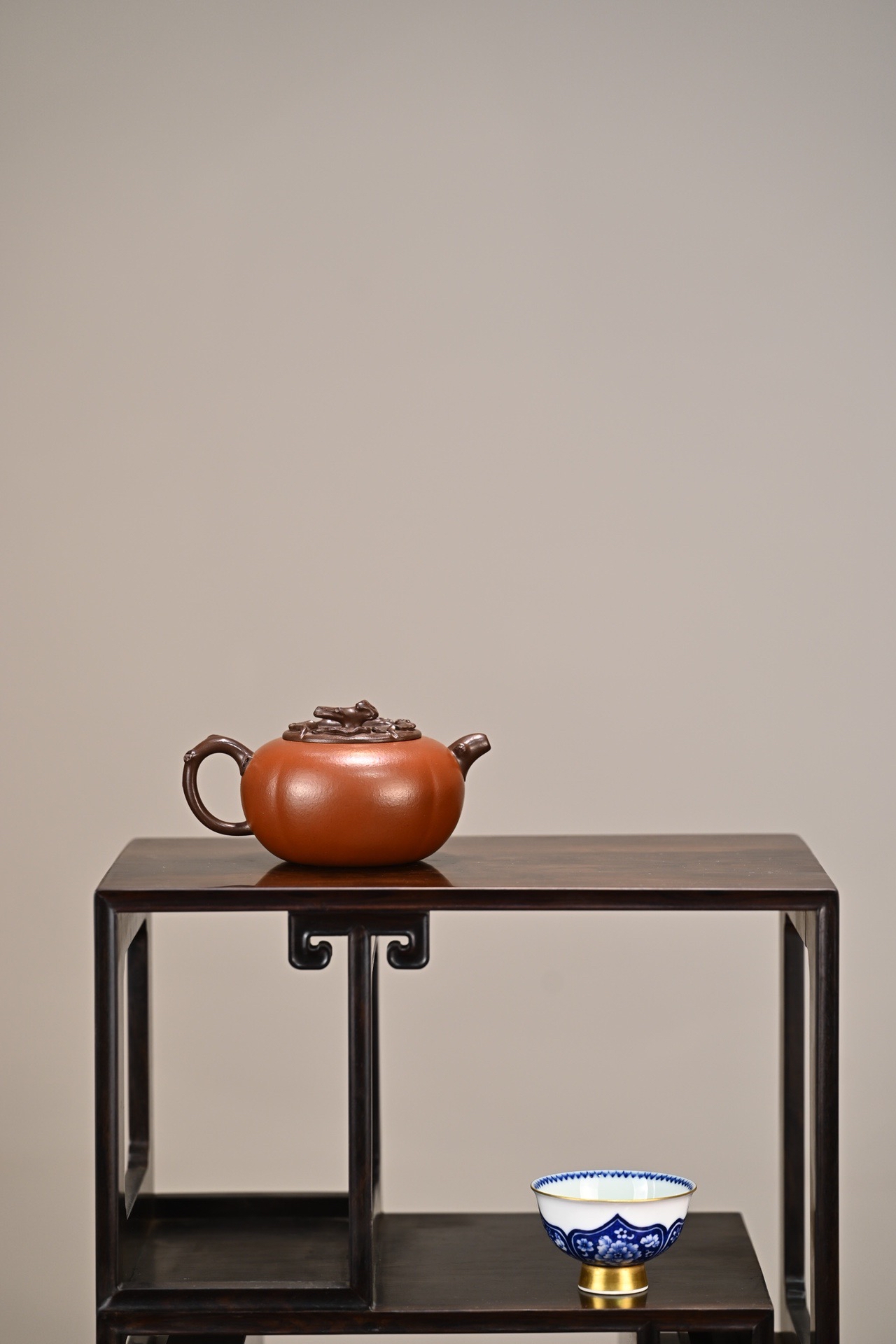 宜兴紫砂壶范志平全手工柿缘原矿清水泥200cc