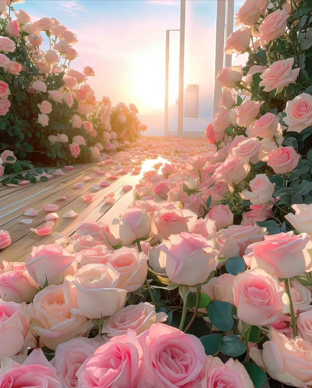 粉色系列的花海