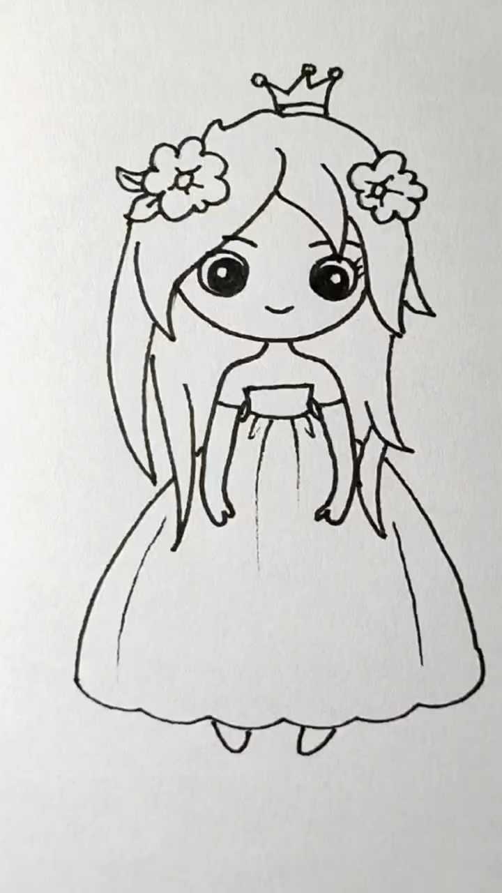 小公主简笔画,每日一画!