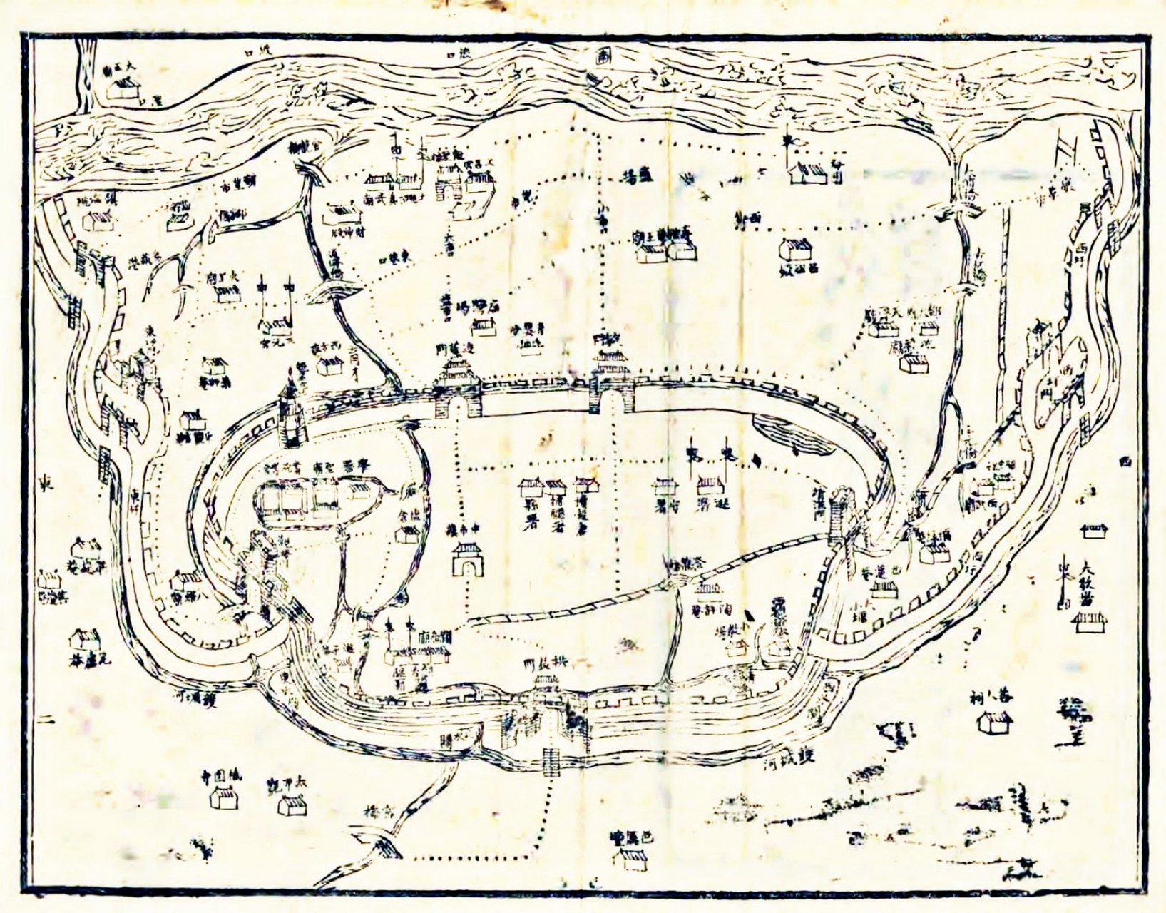 【盐城老地图—清光绪《阜宁县县城图》和《阜宁县全境图】图片