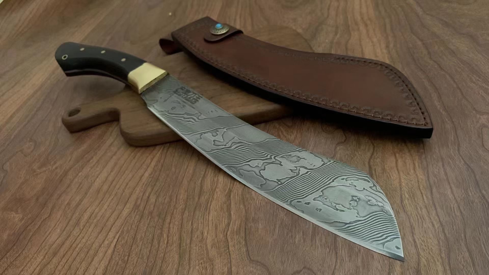 扭转纹百炼花纹钢手工打造帕兰砍刀