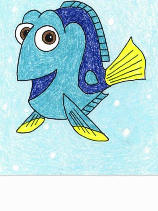 多莉绘画全攻略:轻松画出可爱蓝色小鱼