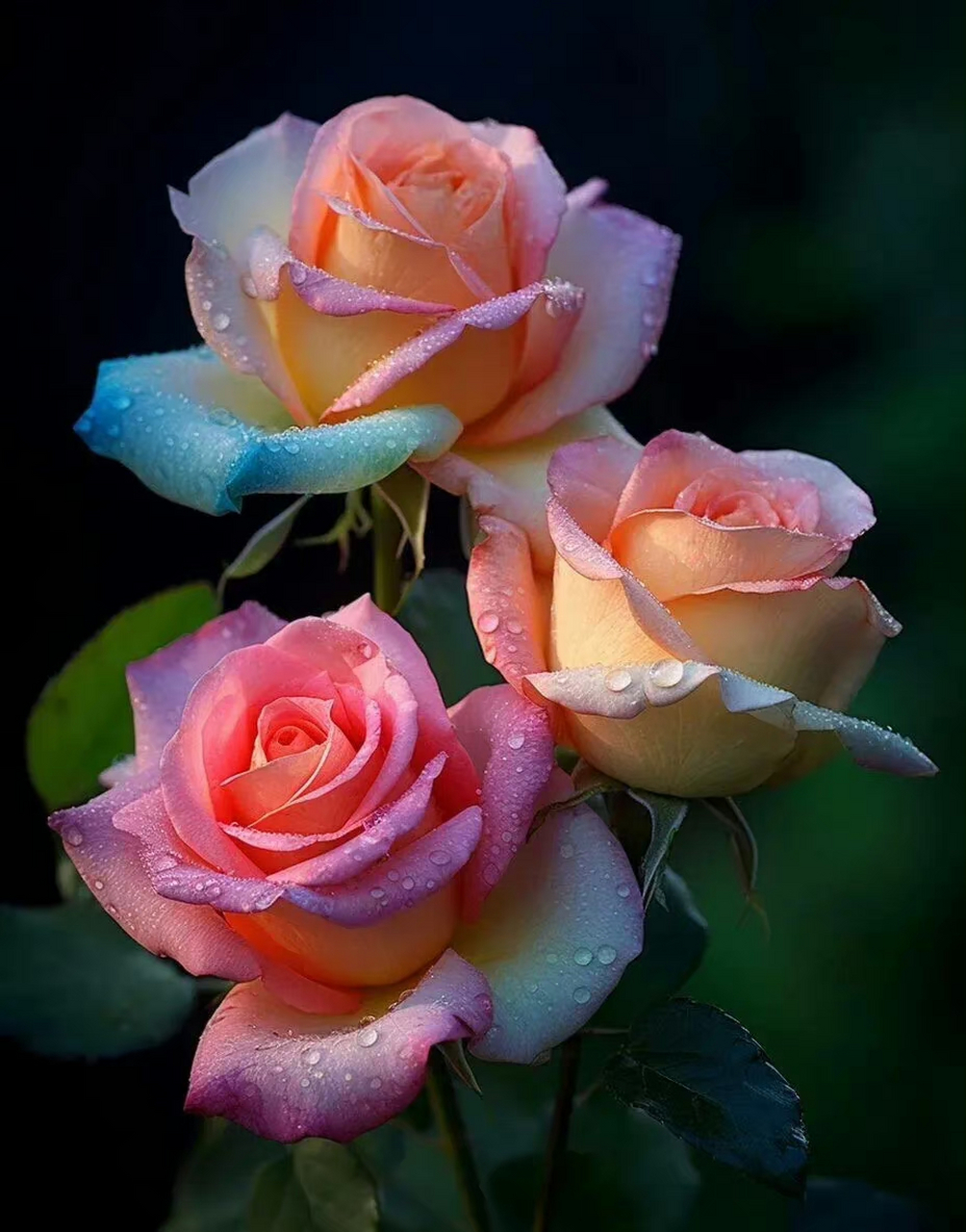 美到心动七彩玫瑰,美不胜收,令人陶醉了!