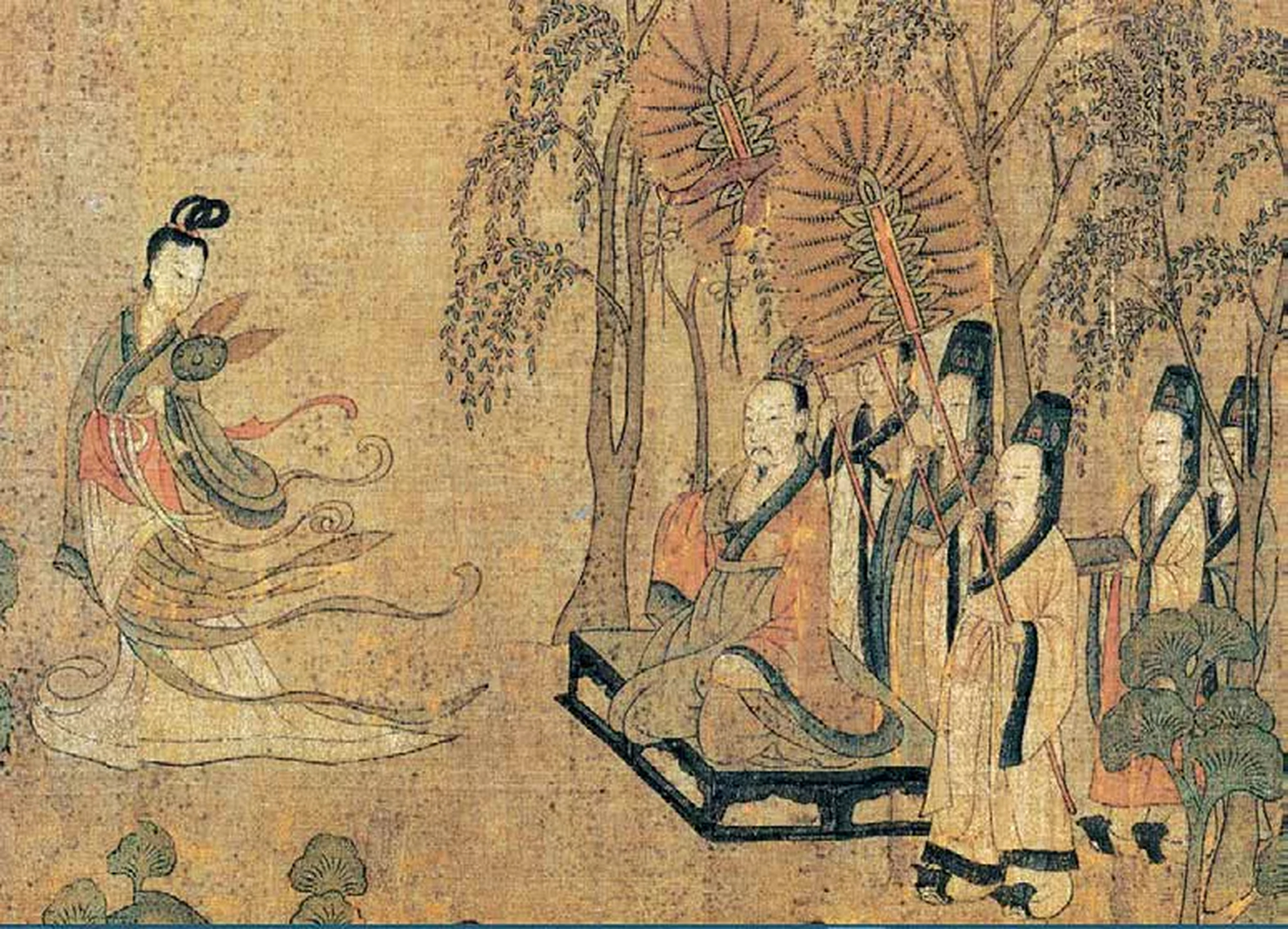 顾恺之作画,如春蚕吐丝,春云浮空,意在传神;在绘画理论方面,提出了"传