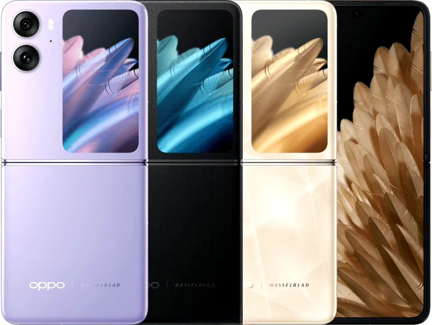 91mobiles公布的oppo find n3 flip渲染图,比较find n2 flip,背面多