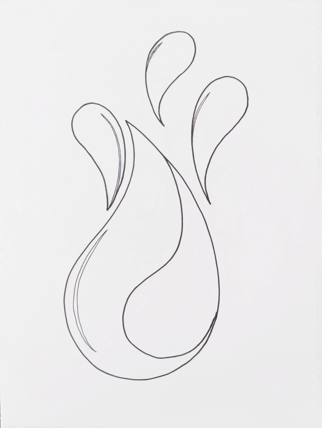 原创黑白线描画《水滴》