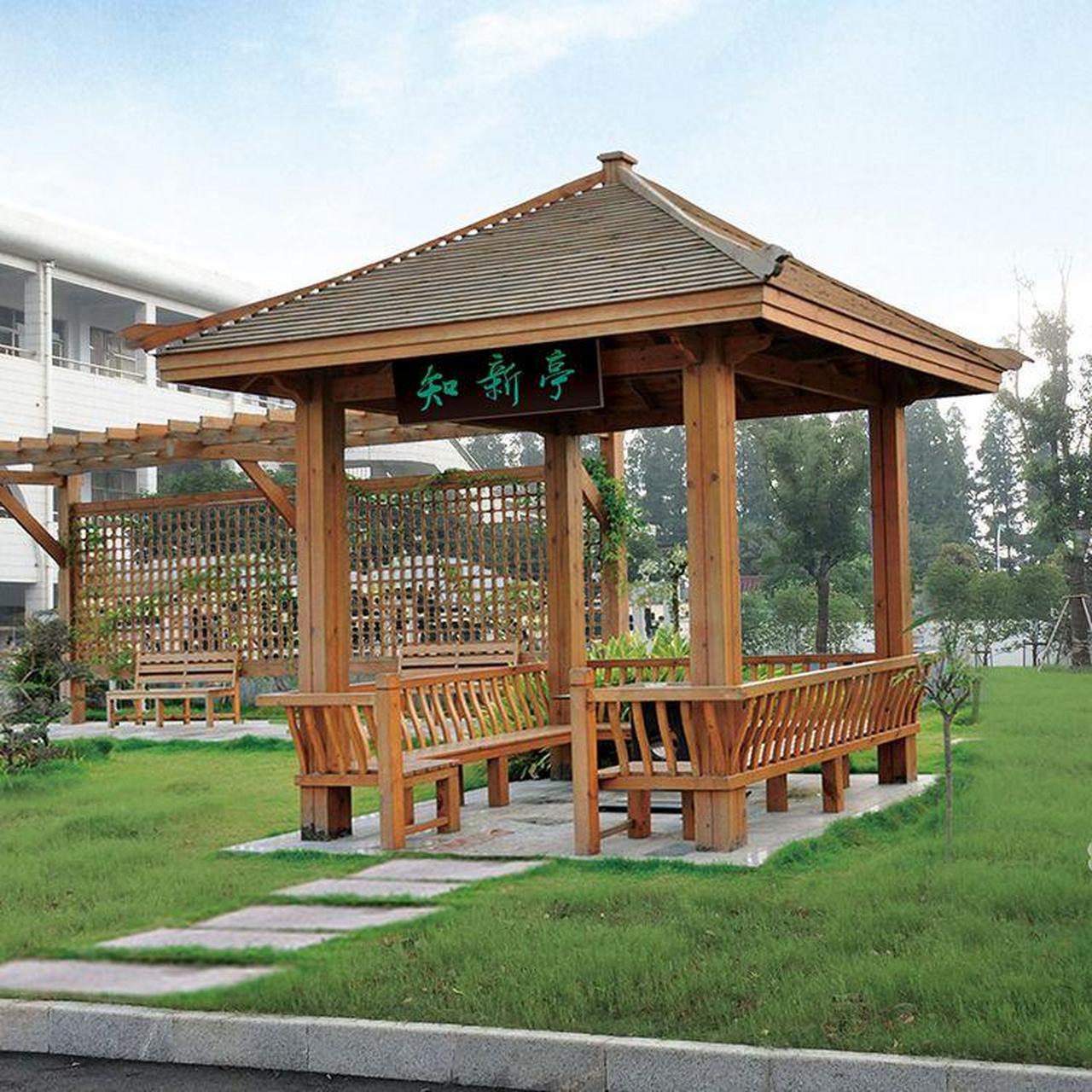 深圳居善园林为你打造别墅防腐木亭子,高品质材料融合自然元素!