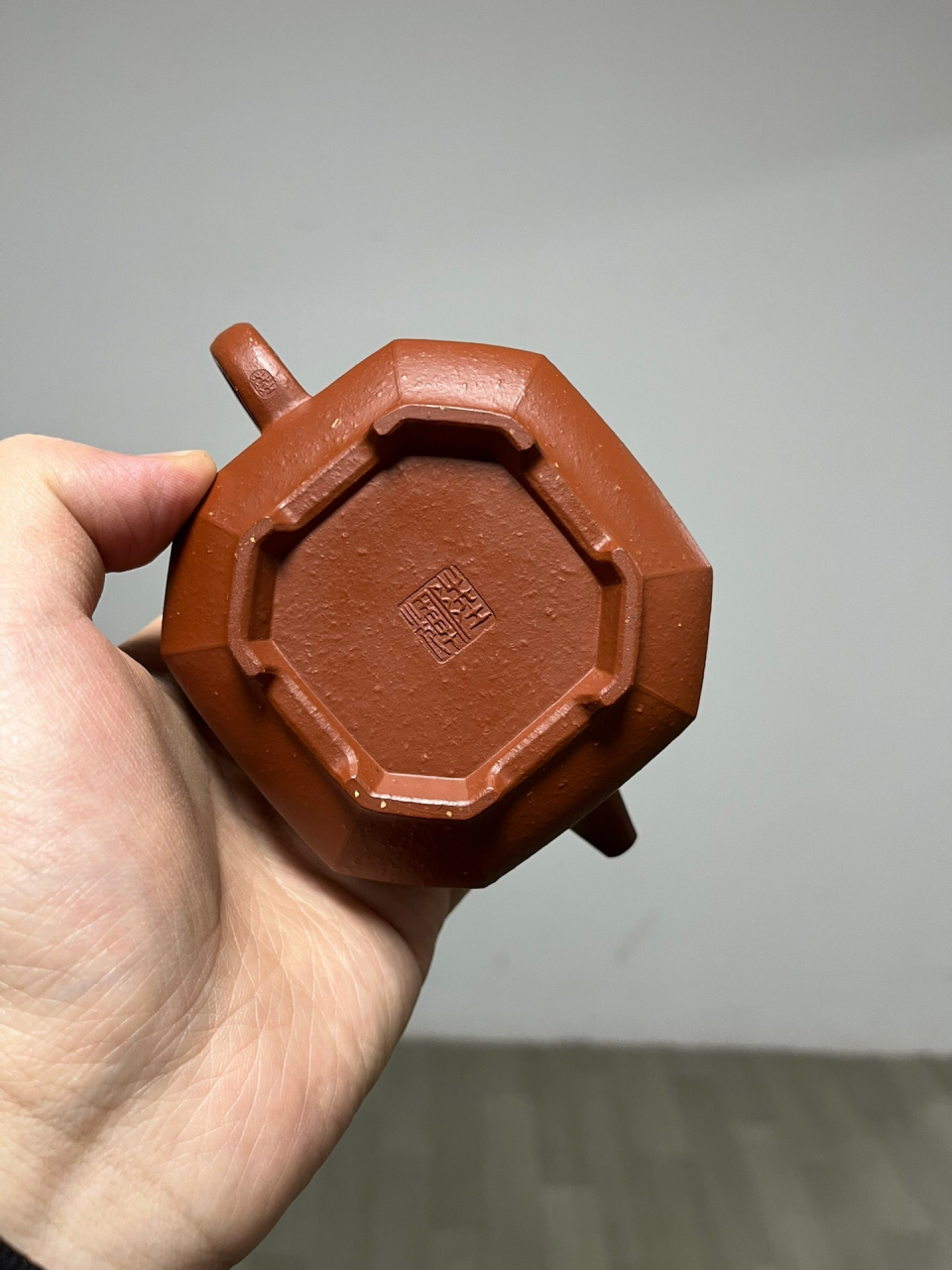 实拍·全手工【景舟八方】原矿赵庄朱泥·容量320cc·7孔出水八方壶