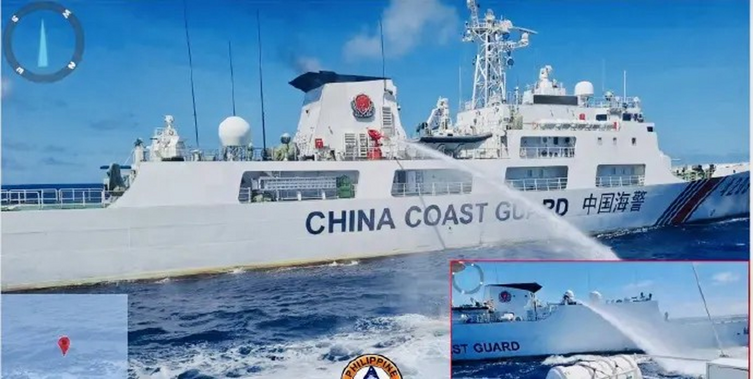8月6日,菲律宾当局指责中国海警战舰在南海向菲律宾海岸警卫队船只