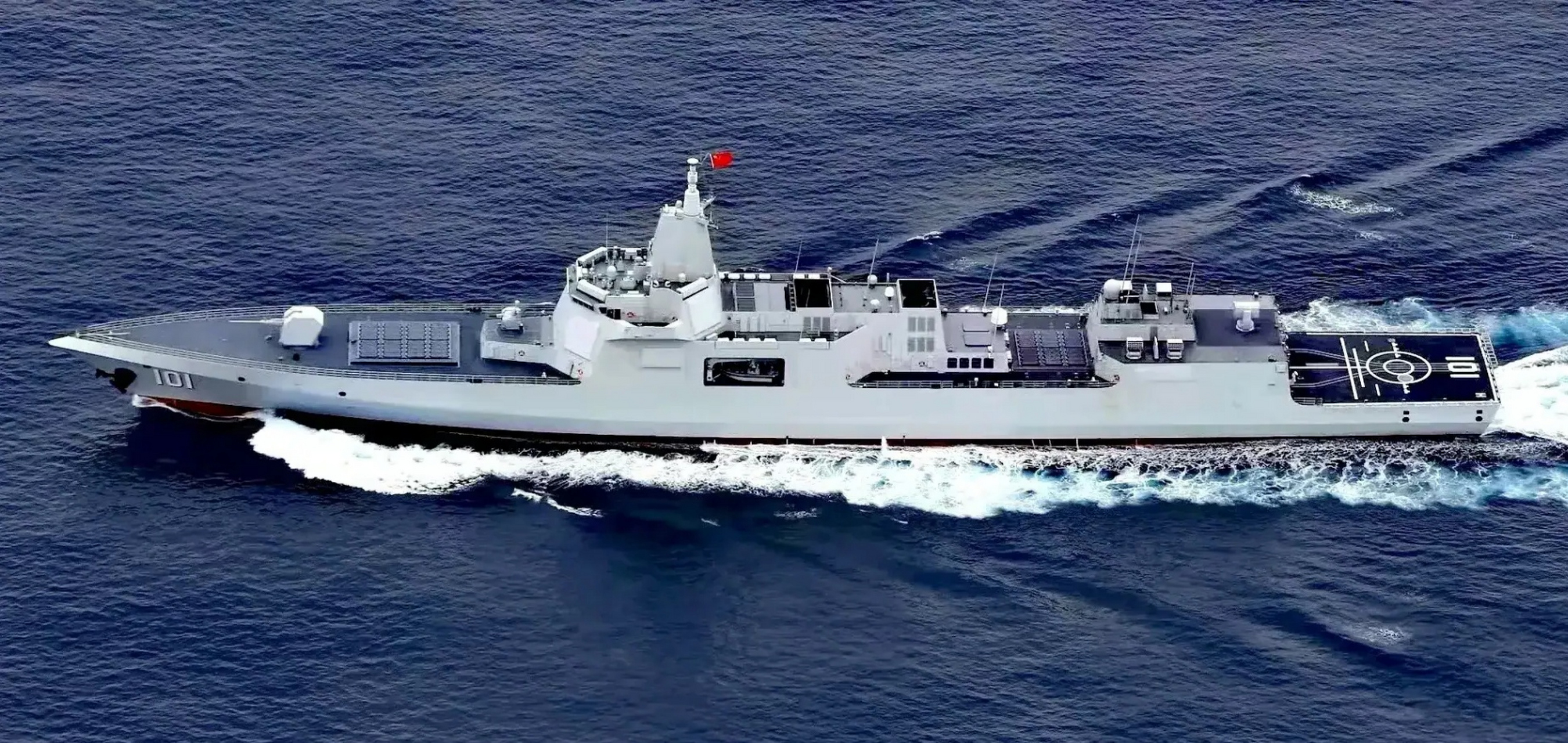 055a大驱一坑二弹,一坑四弹垂发系统的图片高调展示!