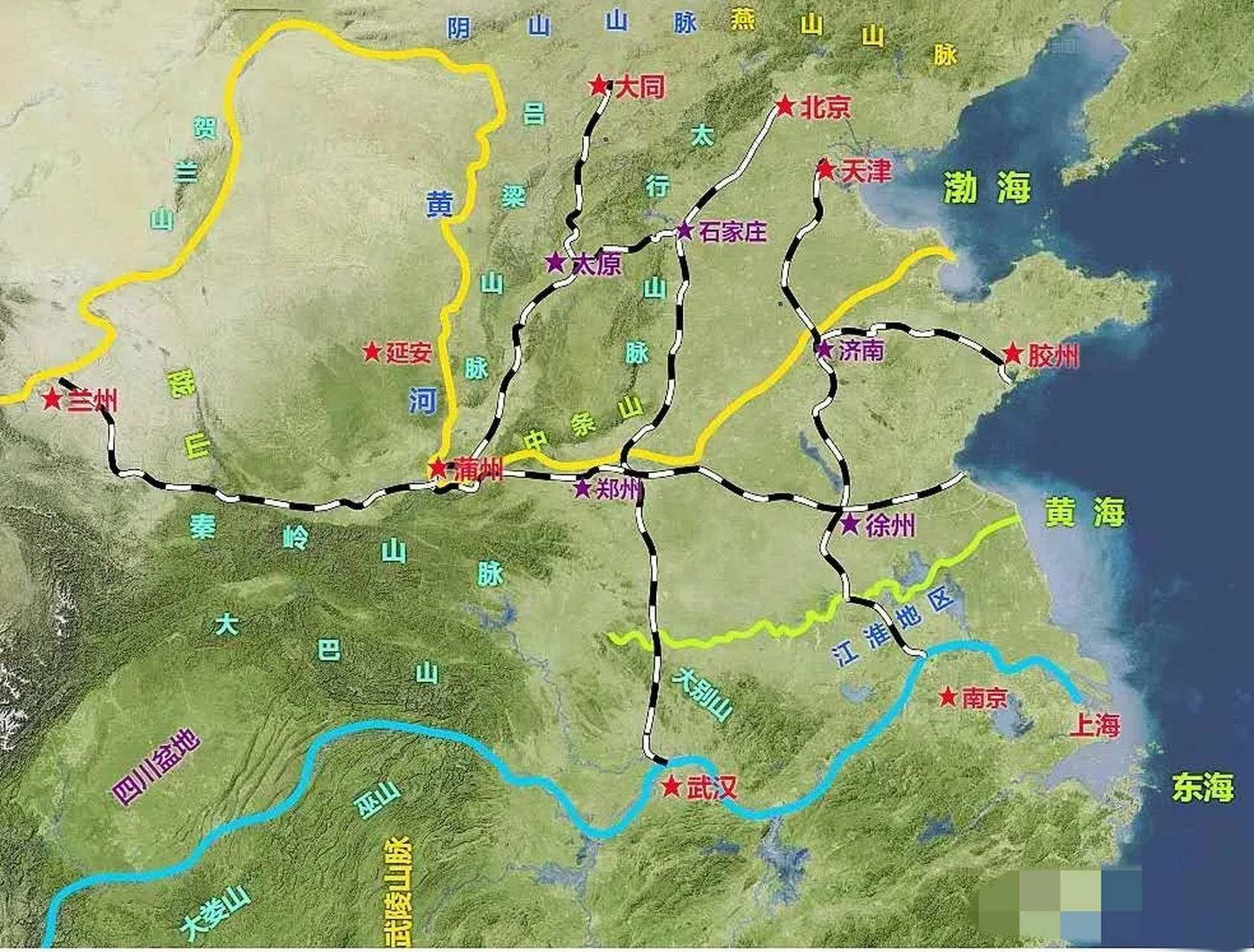 长江中下游平原铁路图图片