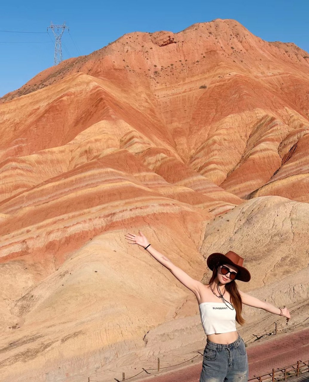 幽如水墨浮云紫,艳似丹青美女怡.  赤岭斜纹向天矗,赧峦隙缝乱枝. .