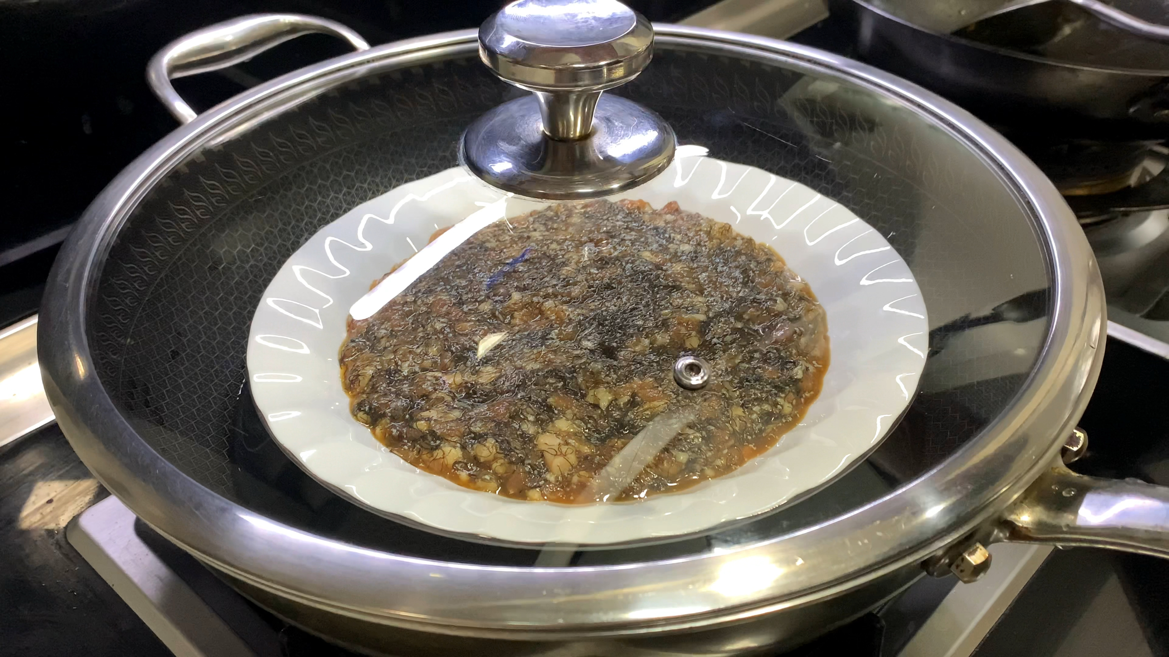 肉饼蒸蛋里加点“发丝”,没想到那么香,其实它是一种像头发的菜