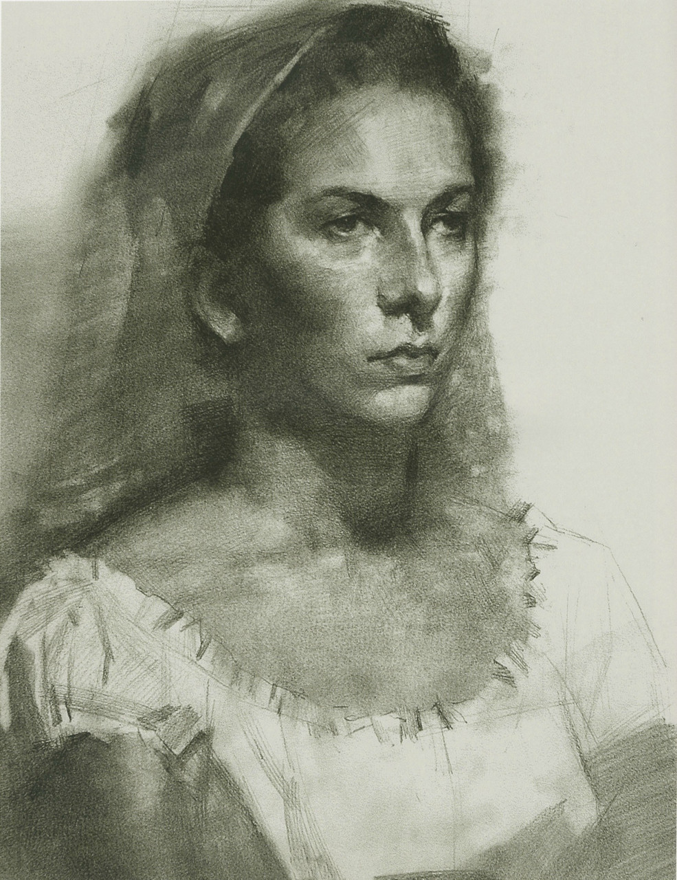 分享一张冉茂芹老师的素描人像,画的太棒了.