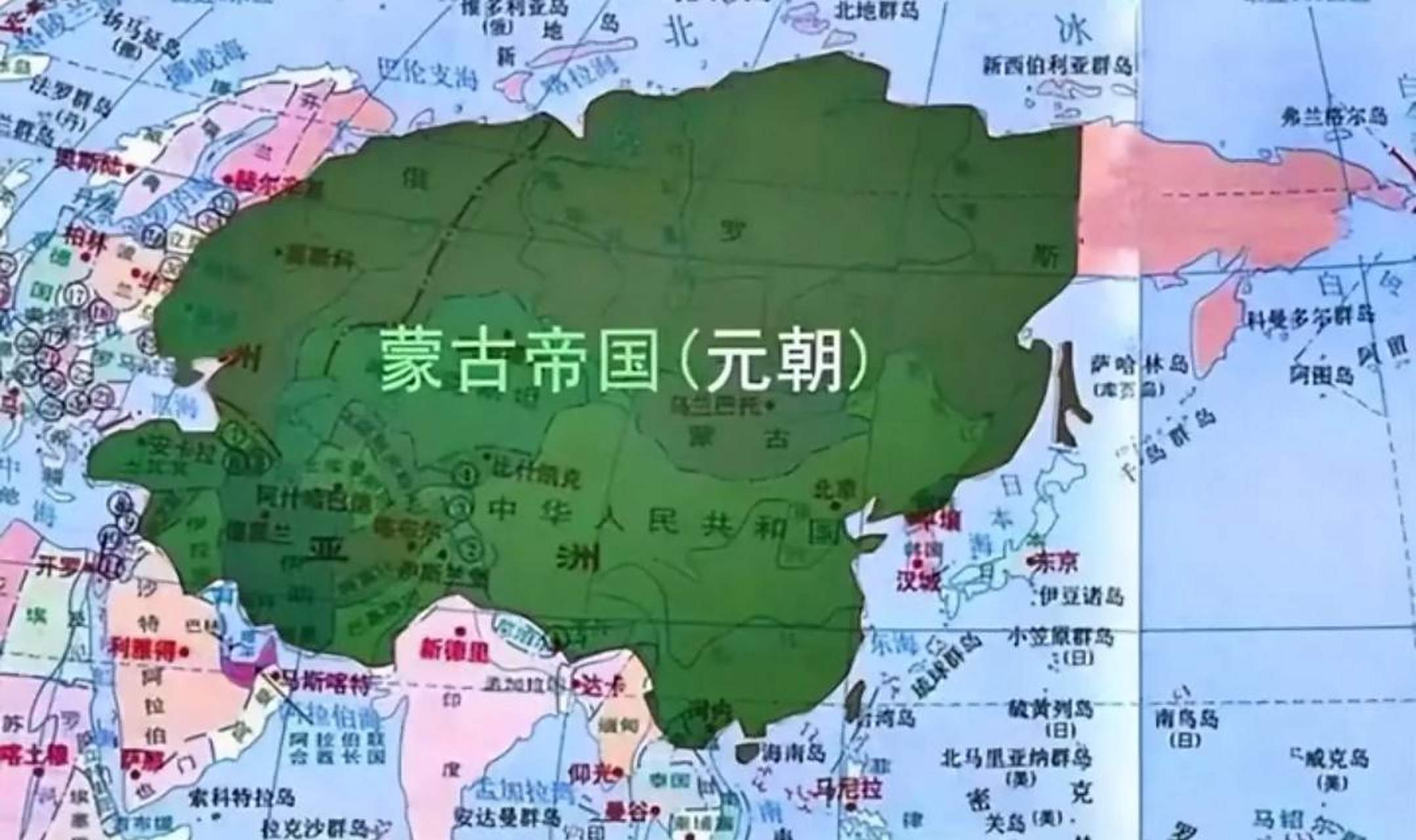 蒙古帝国在13世纪由蒙古乞颜部铁木真建立,包括中国元朝,金帐汗国