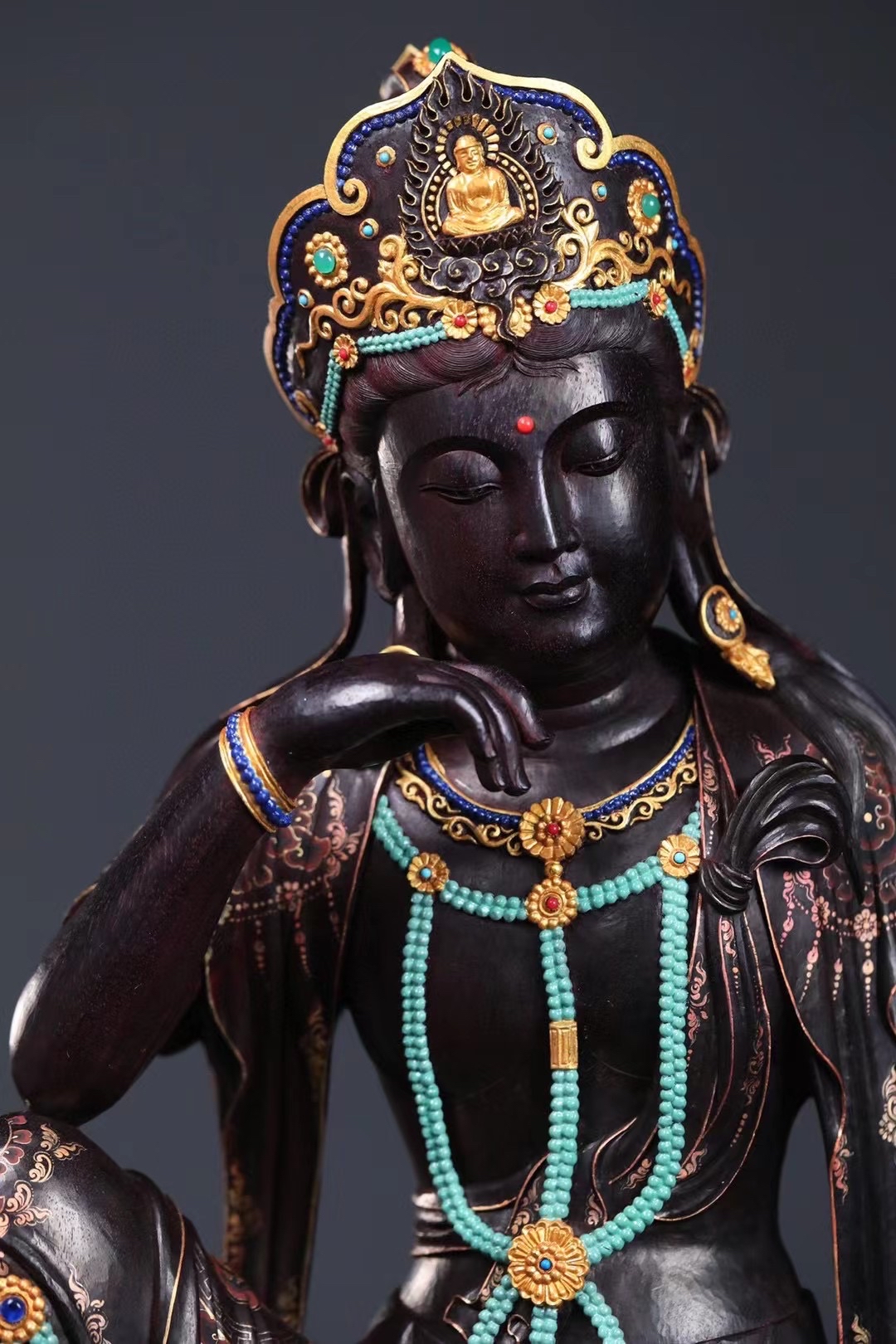 精雕印度小叶紫檀佛像