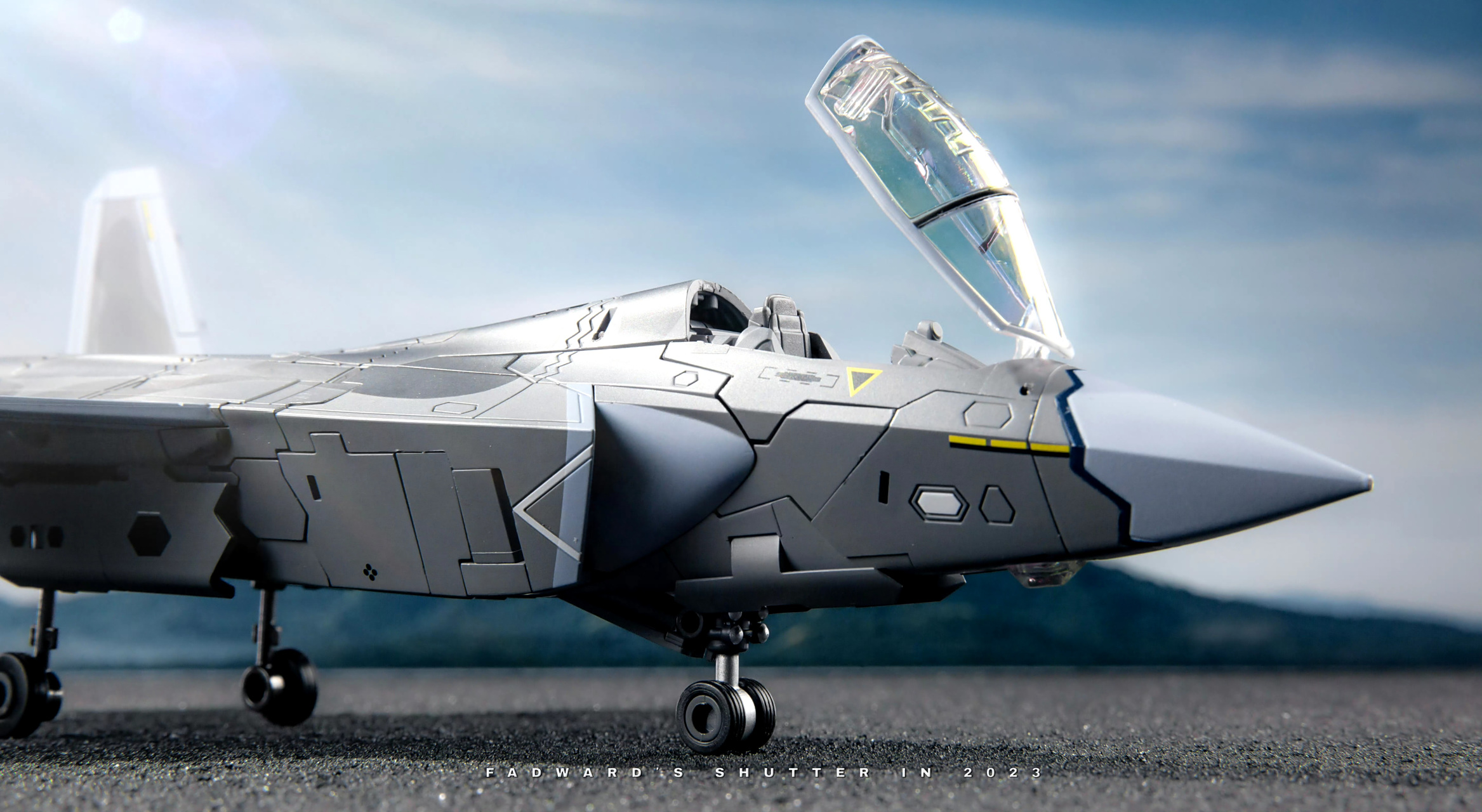 模型欣赏:冭趣 j35-c 逍鳐 变形机甲 战机形态欣赏,载具形态还原了