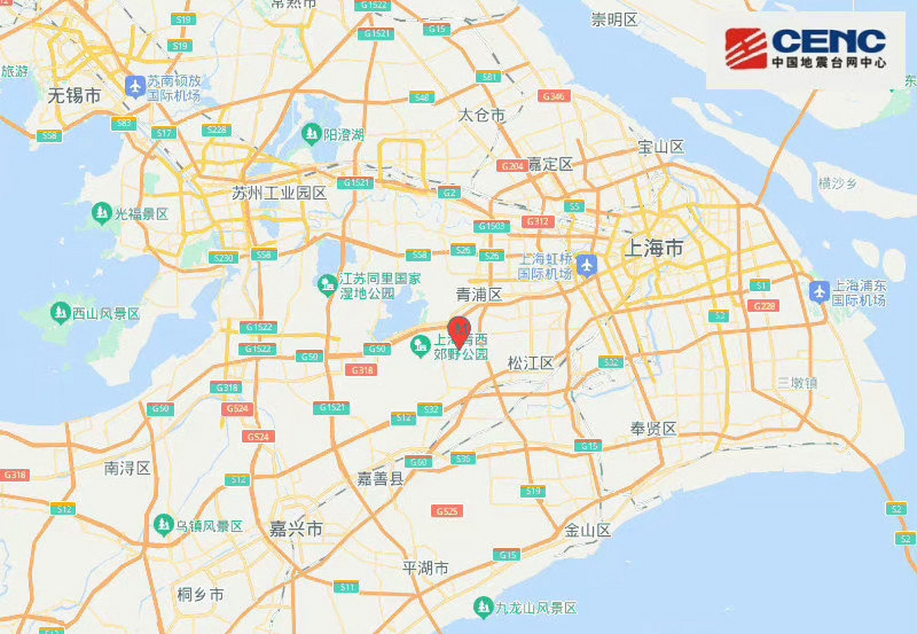 青浦区地理位置图片