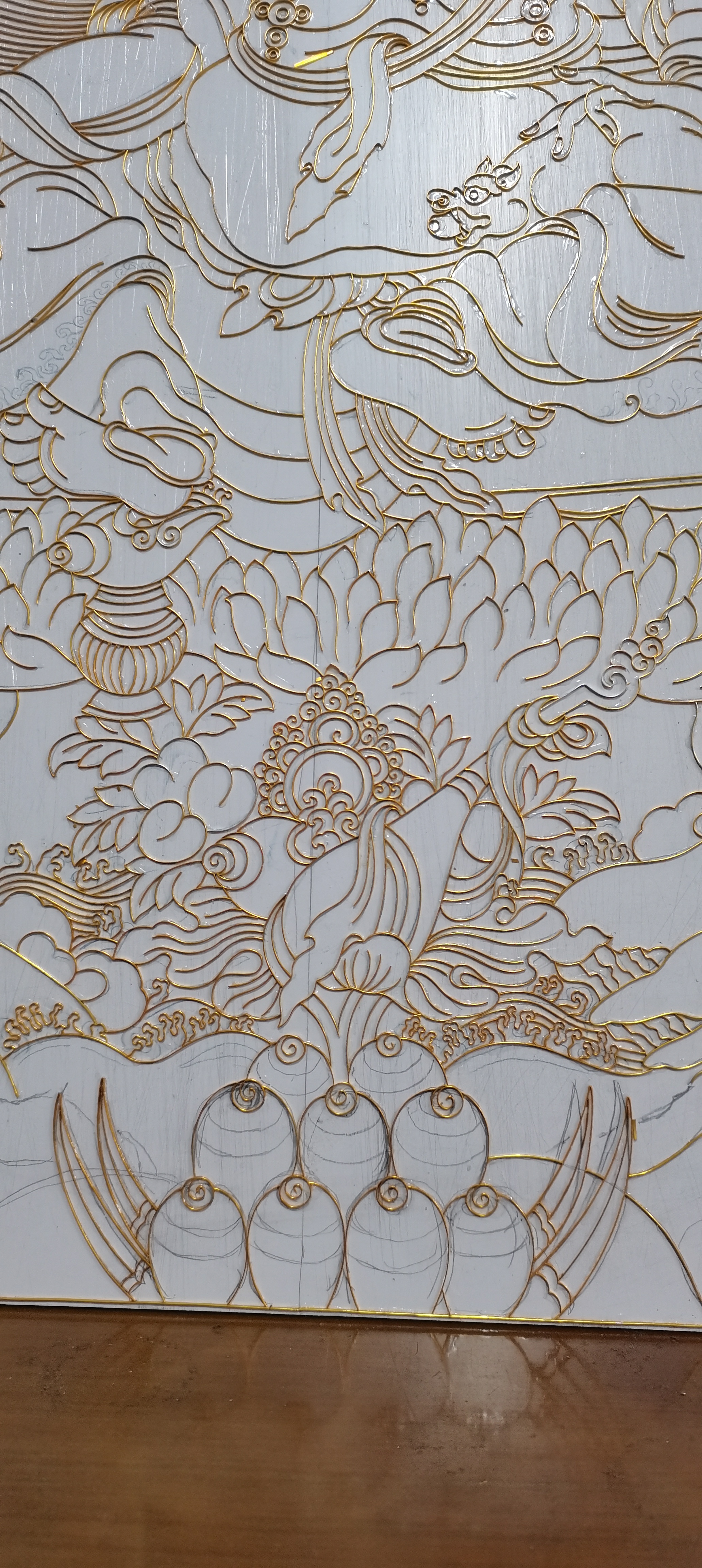 景泰蓝掐丝工艺画之掐丝