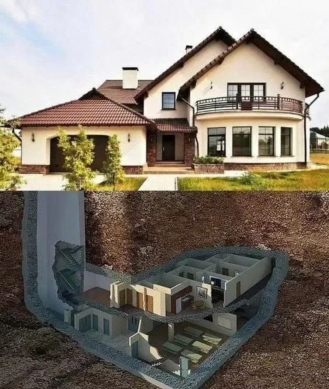 富人的别墅,关键时候可以躲到地下避难!#生活# #房子# #设计